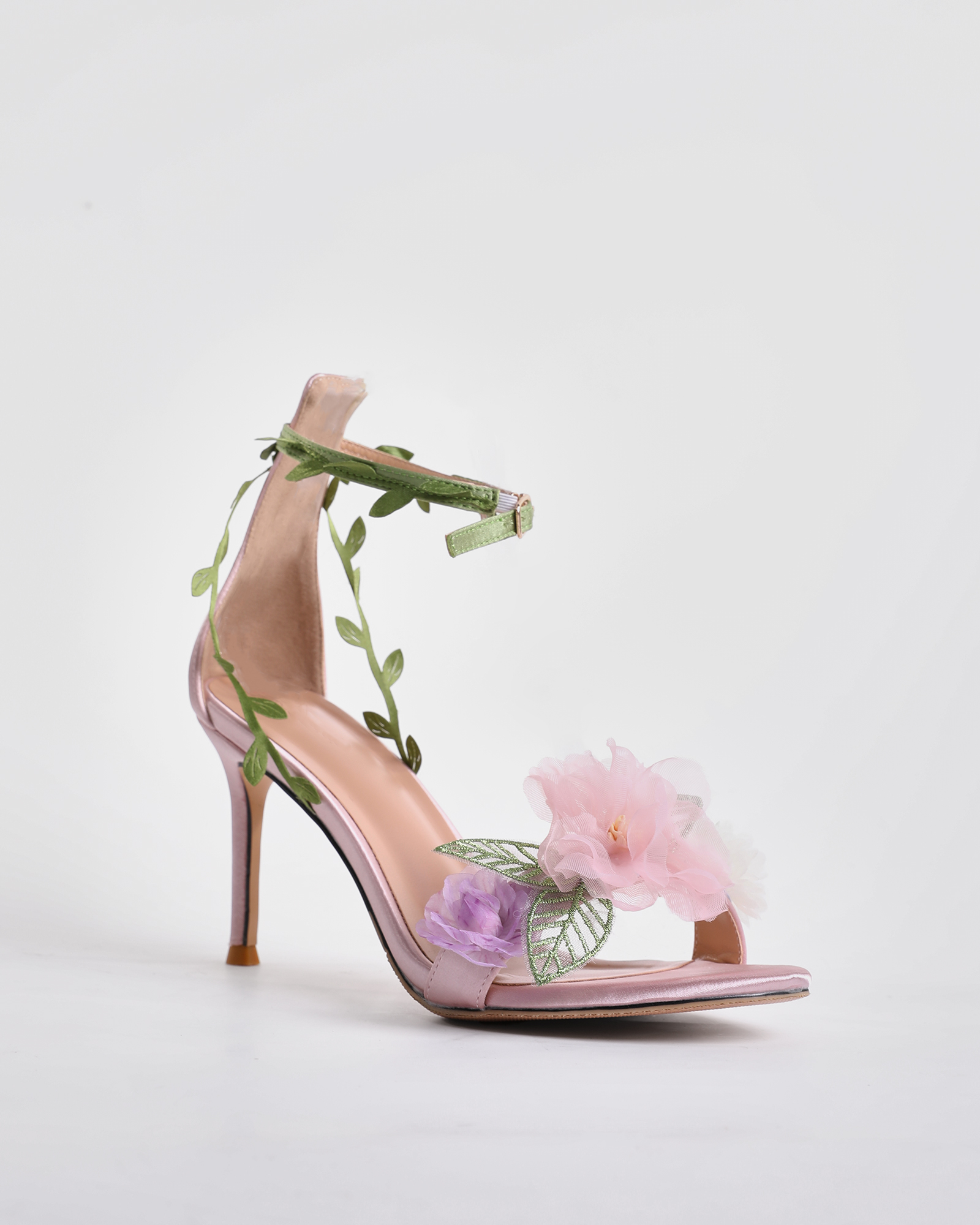 Wren Floral Vine Strap Sandals In Blush