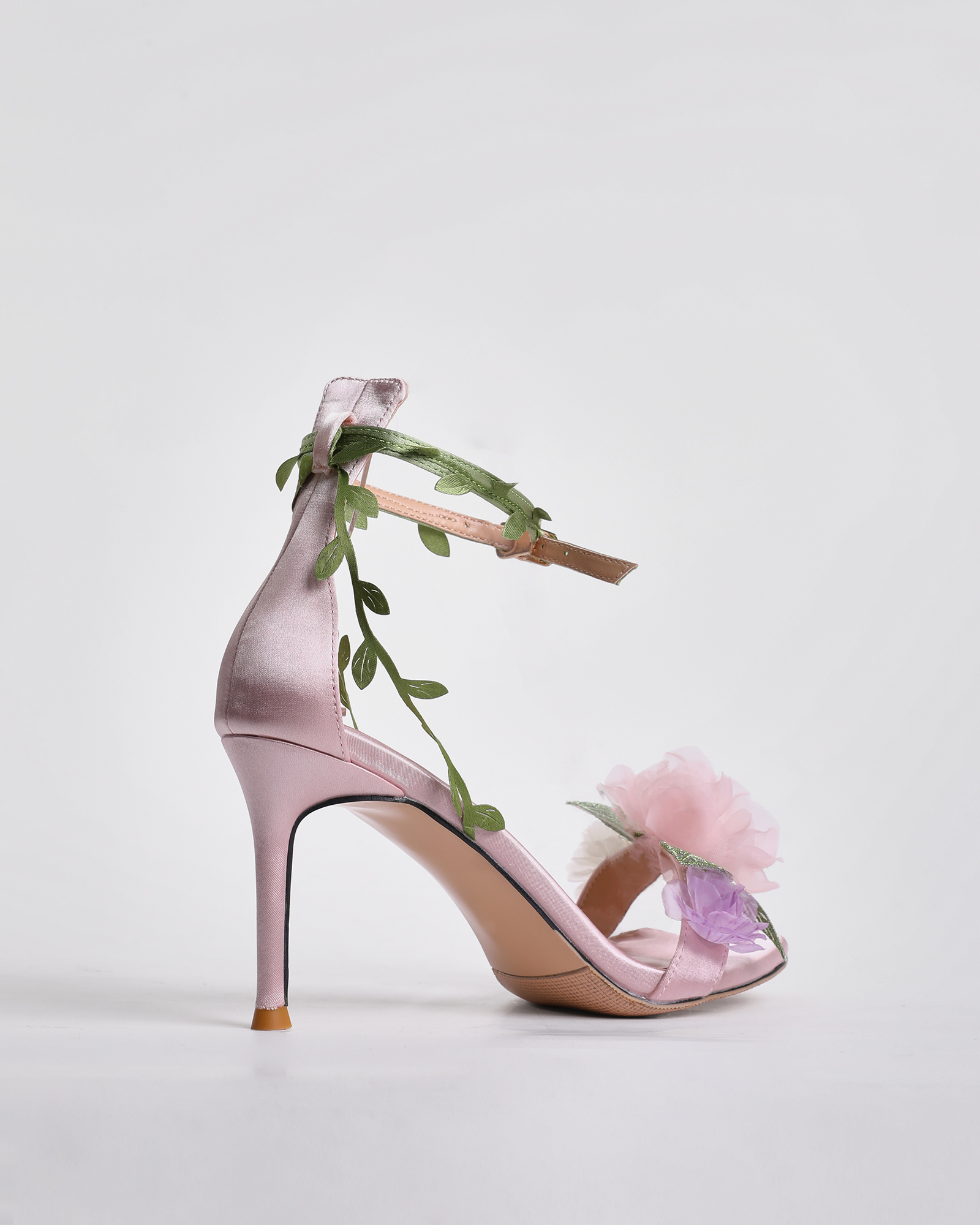 Wren Floral Vine Strap Sandals In Blush
