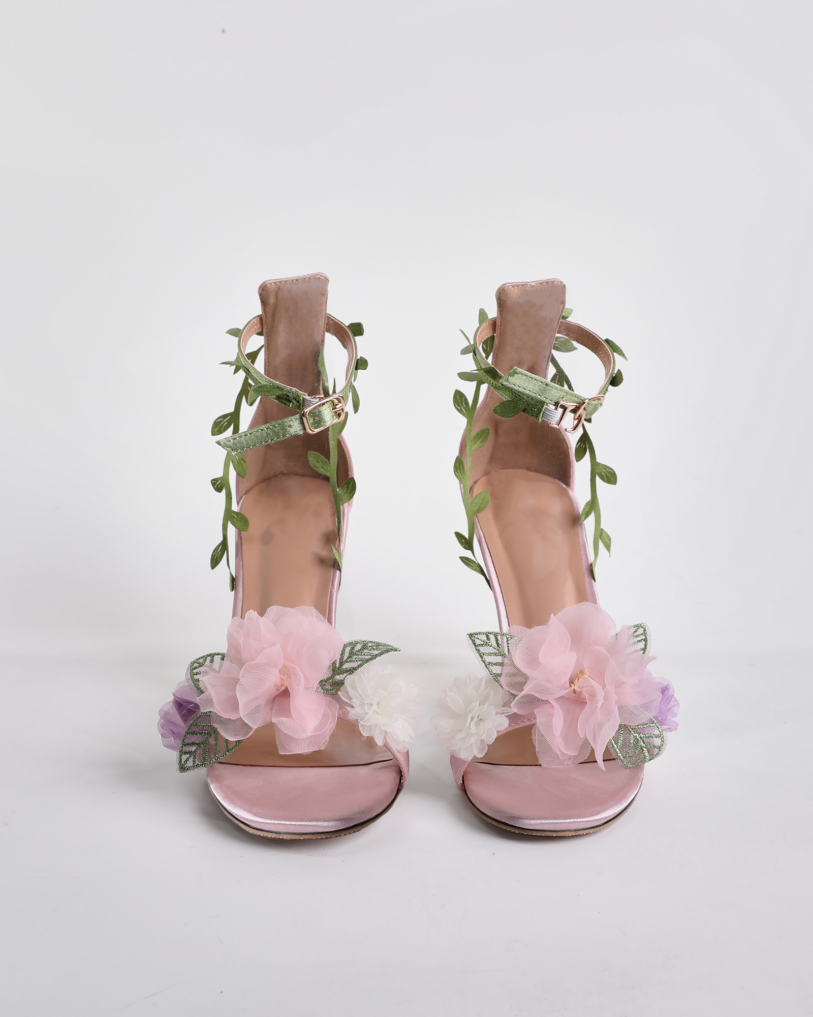 Wren Floral Vine Strap Sandals In Blush