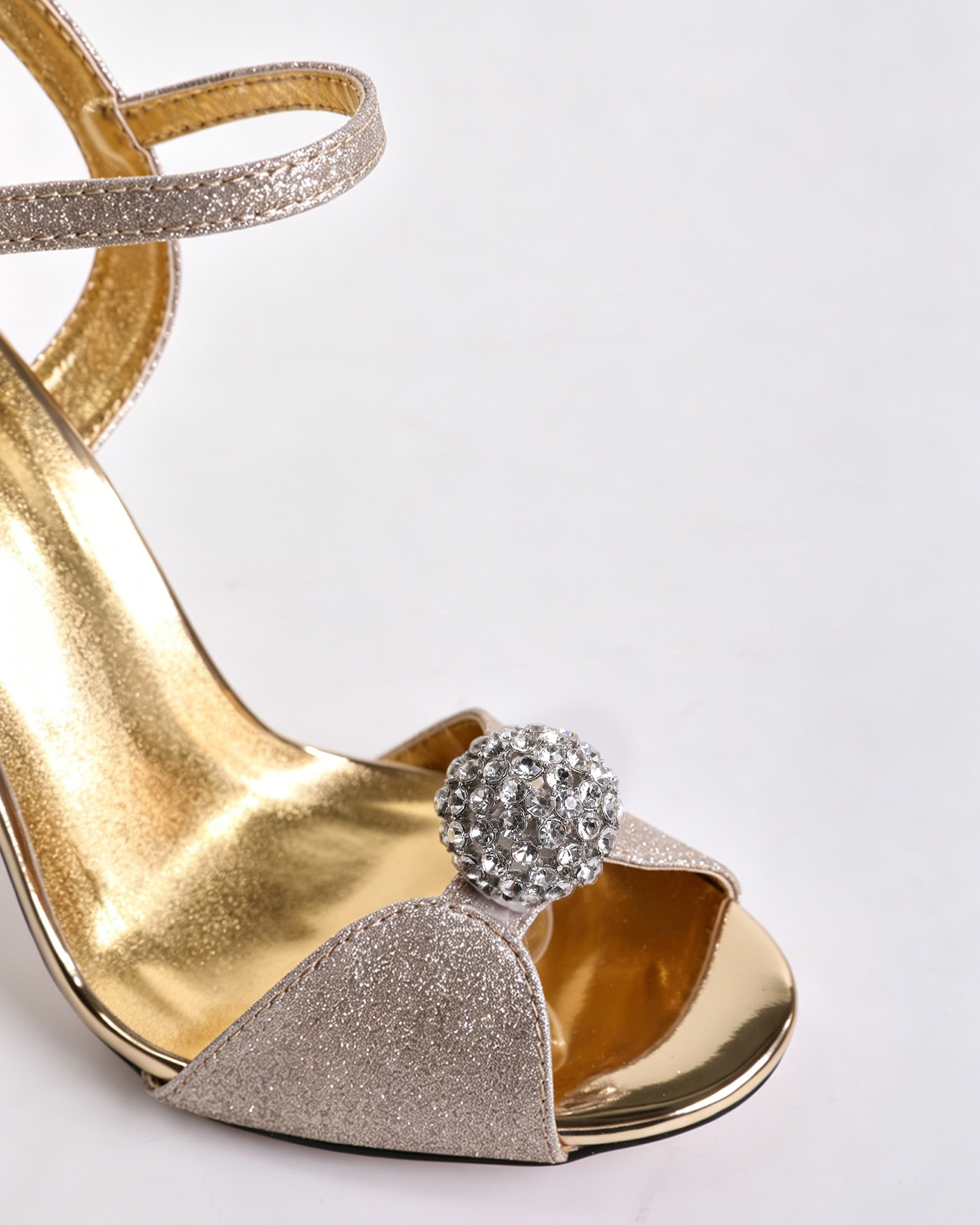 Liviana Rhinestone Strap Sandals In Silver