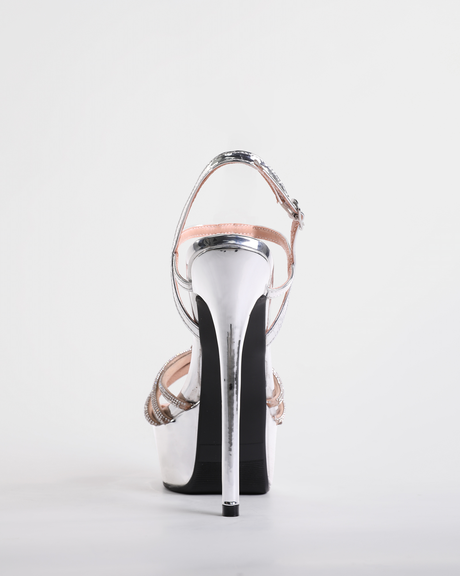 Kelly Sparkle Knot Strap Platform Sandals In Silver