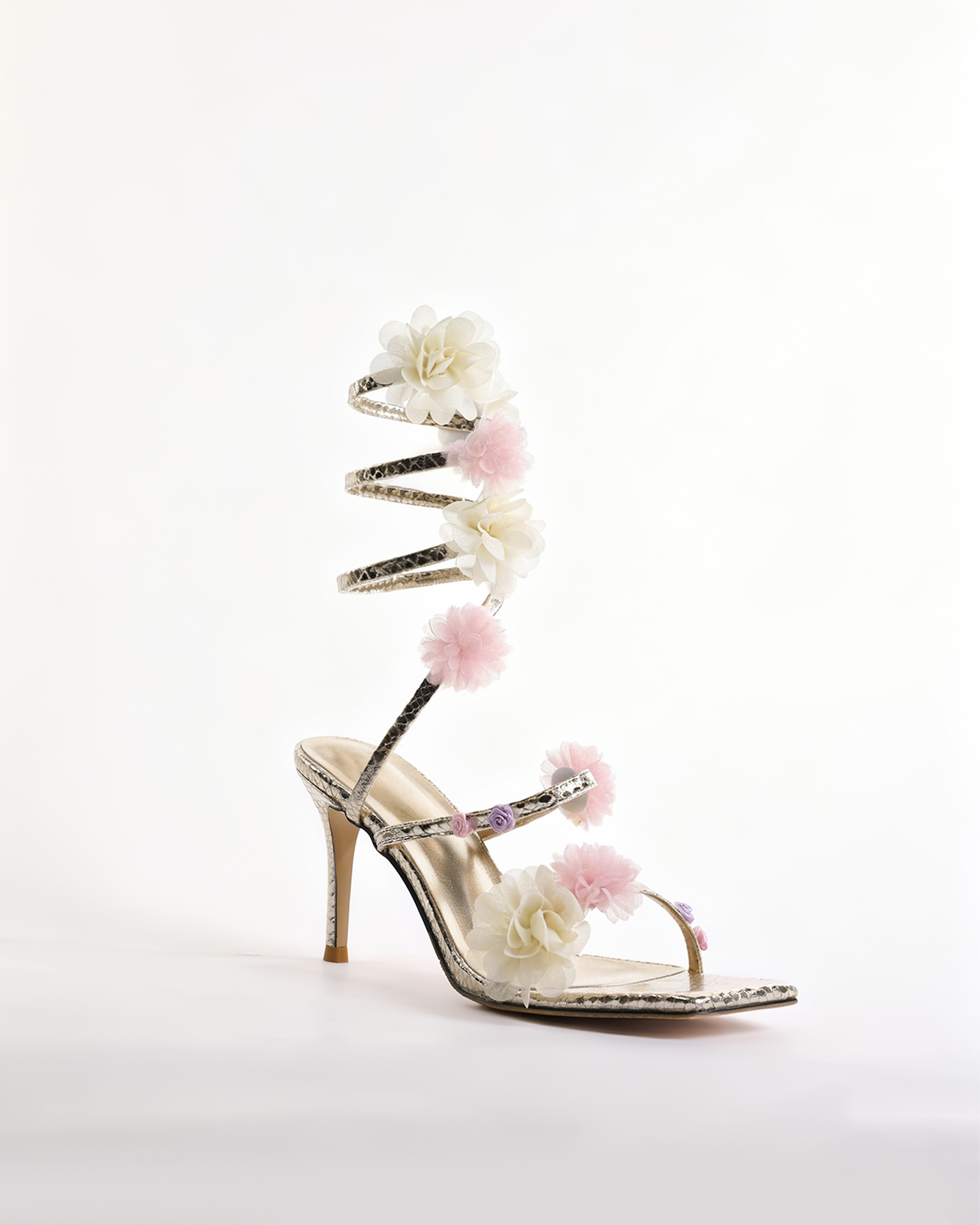 Harley Mesh Flower Snake Sandals