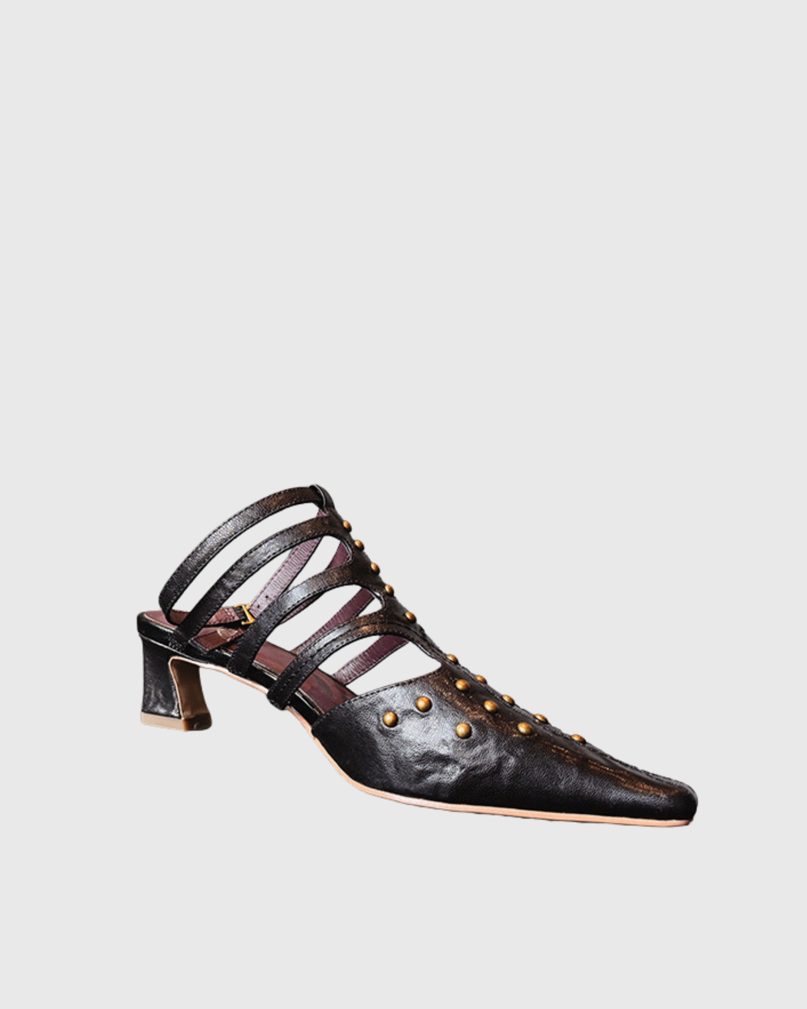 Fermina Studded CutOut Sandals in Black