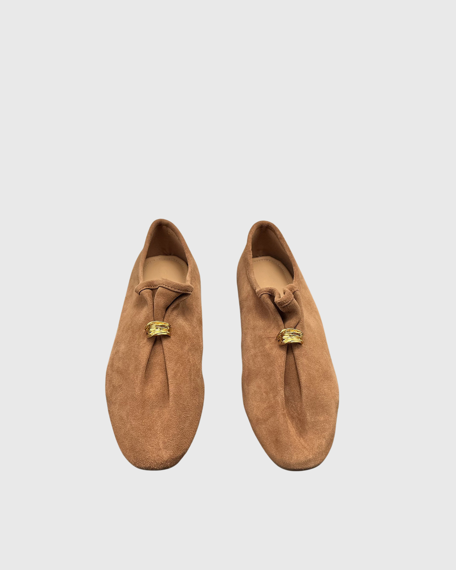 Noeva Suede Glove Flats In Khaki