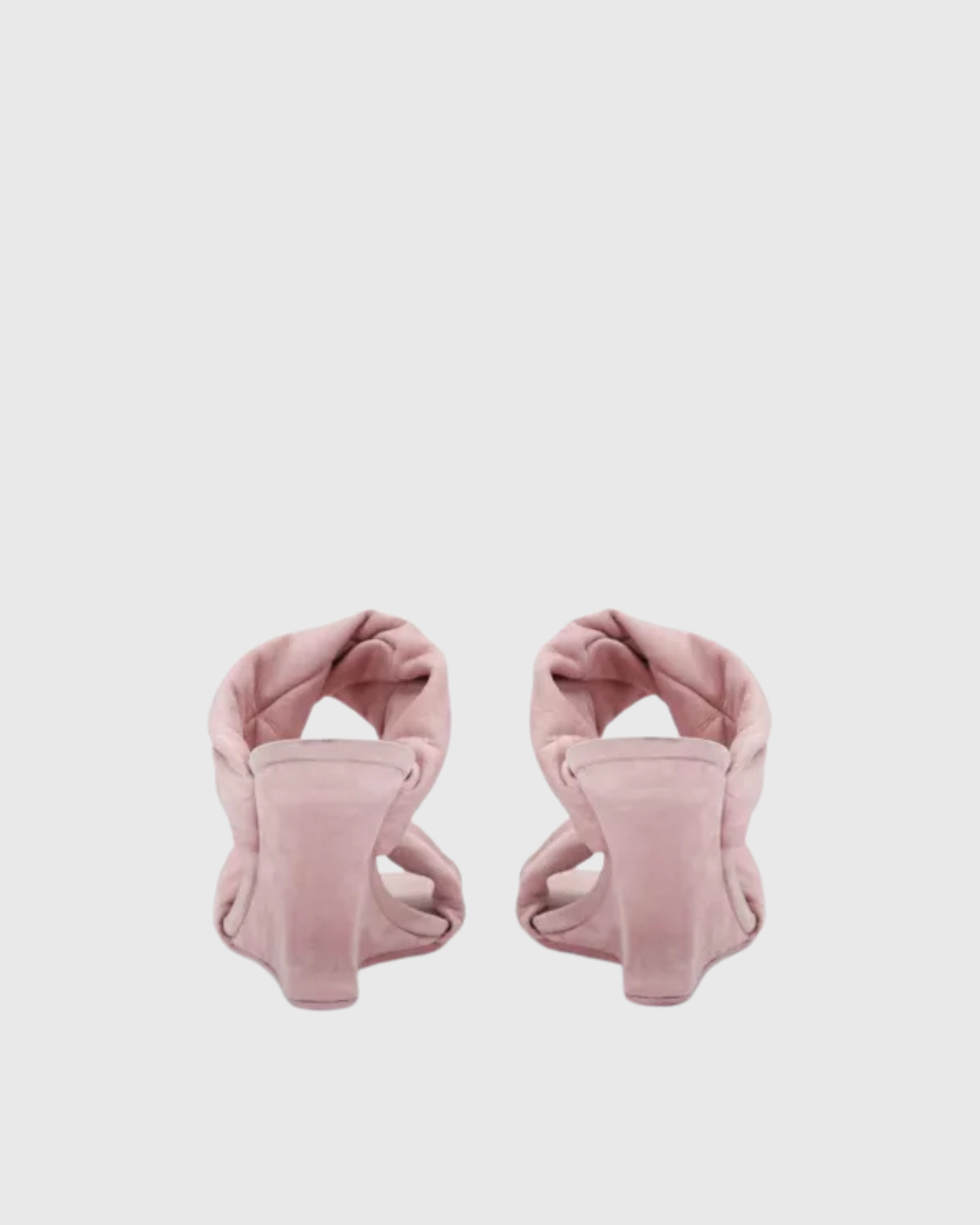 Giuseppa Twisted Wedge Mules In Blush