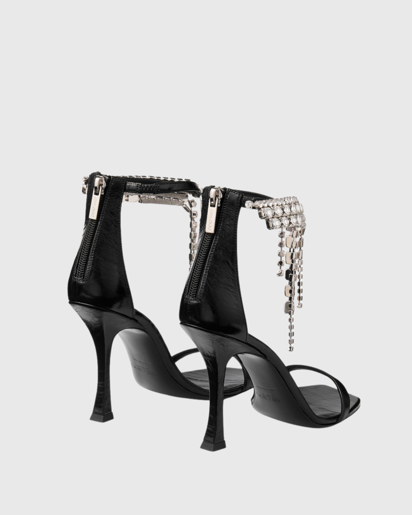 Vasan Rhinestone Single Strap Sandals In Black