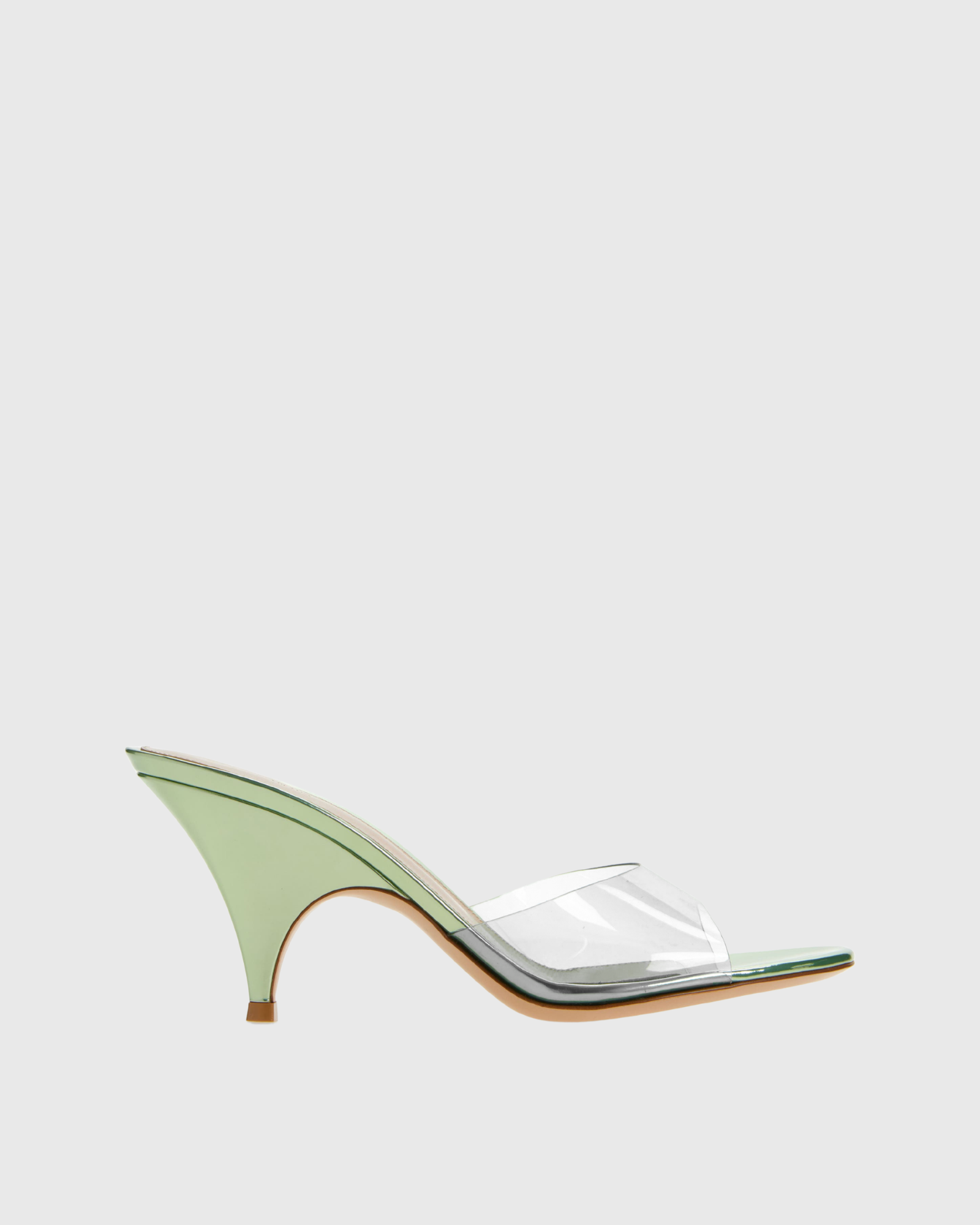 Izumi Jelly Mules In Icy Green