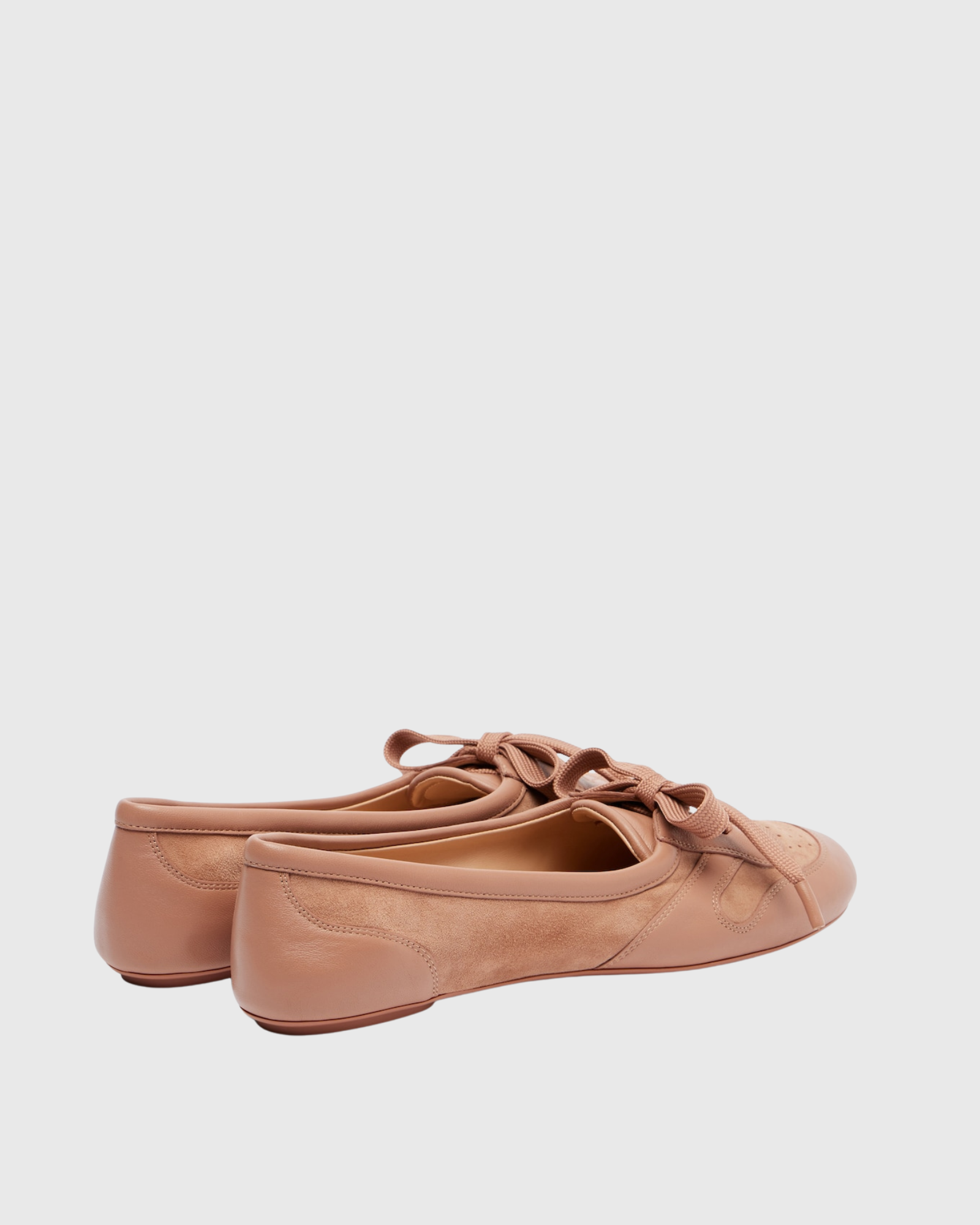 Juta Tie Up Trimmed Ballet Flats In Brown