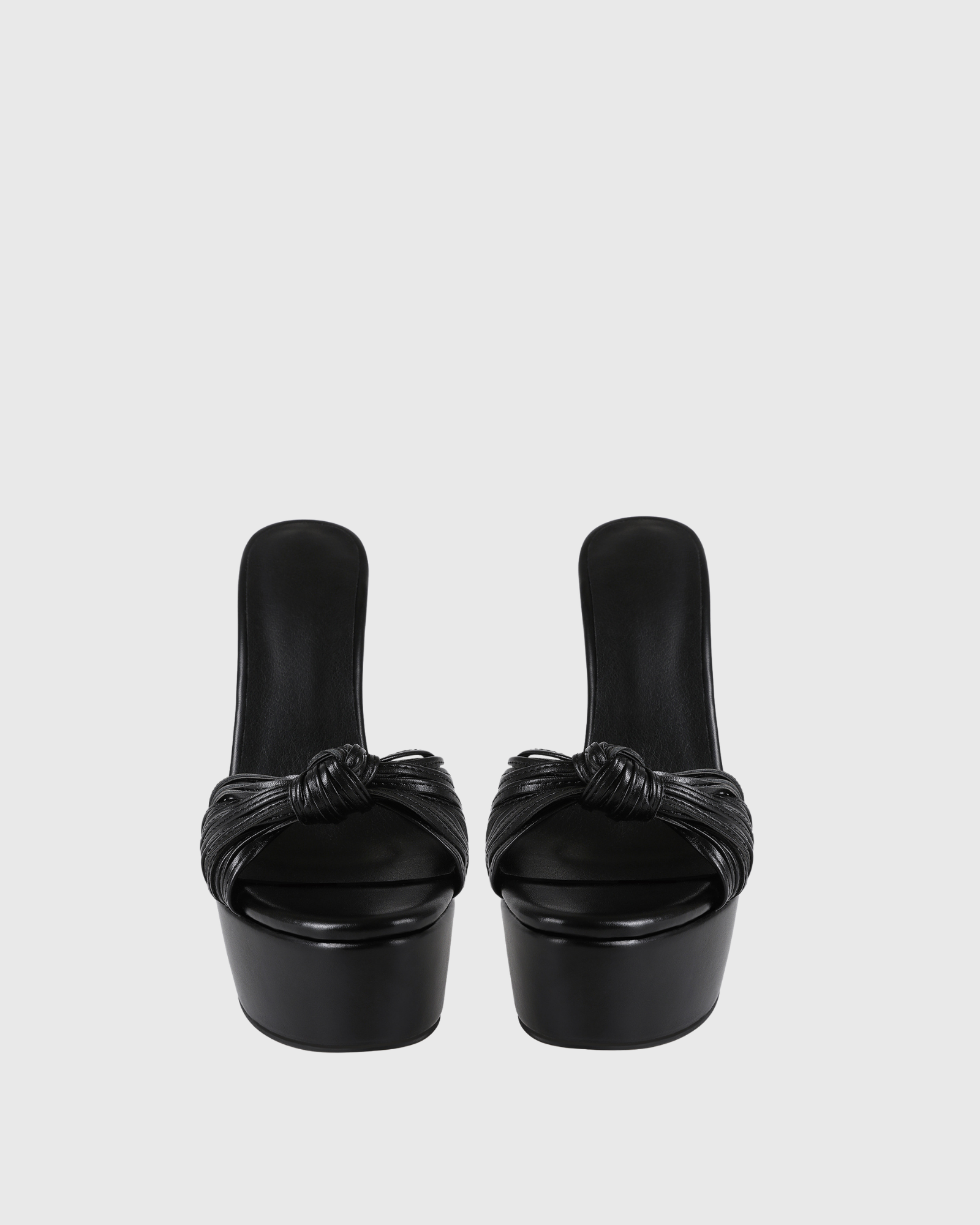 Satu Bow Platform Mules In Black