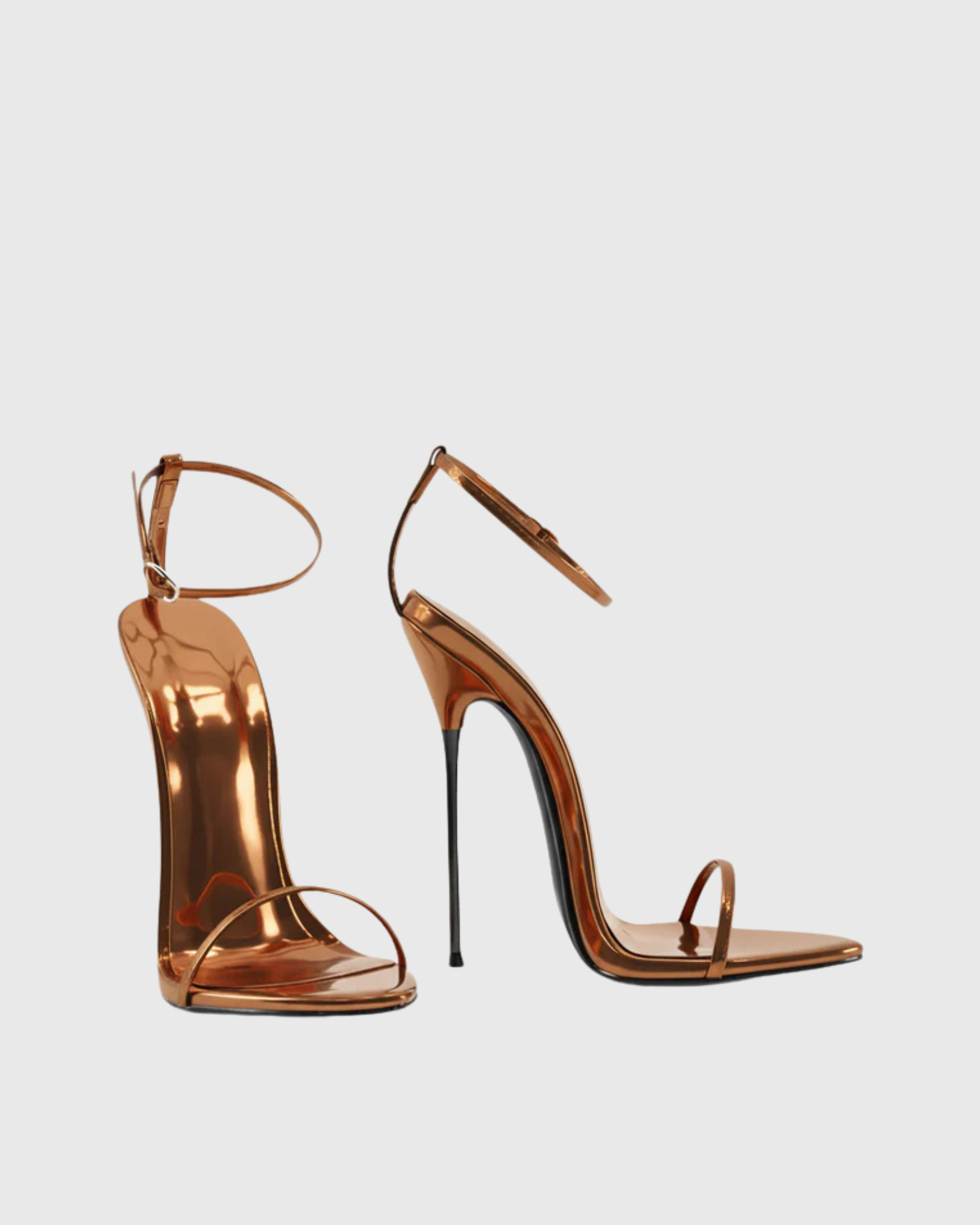 Jolie Fetish Strappy Heels In Brown