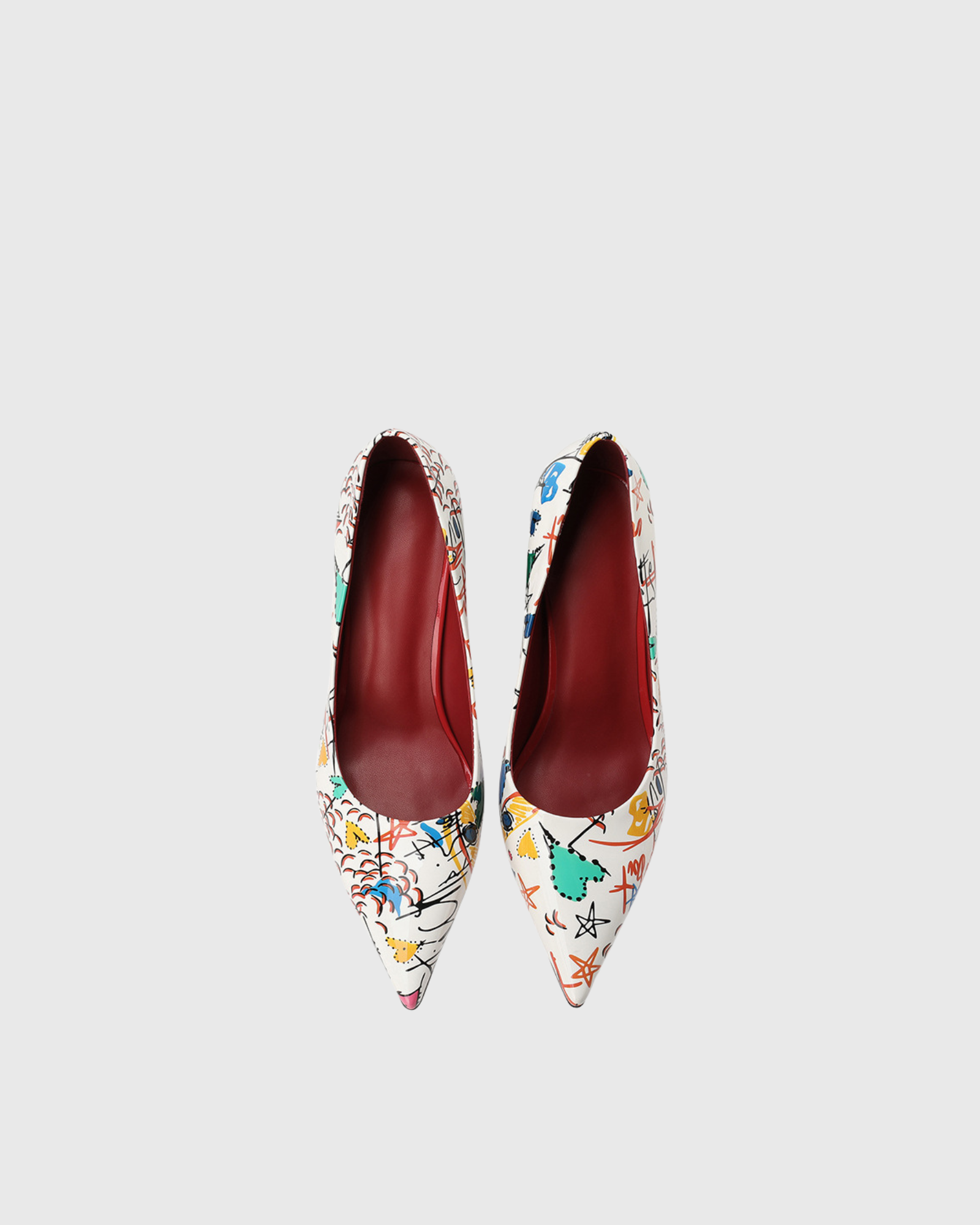 Roxie Printed Graffiti Pumps In White