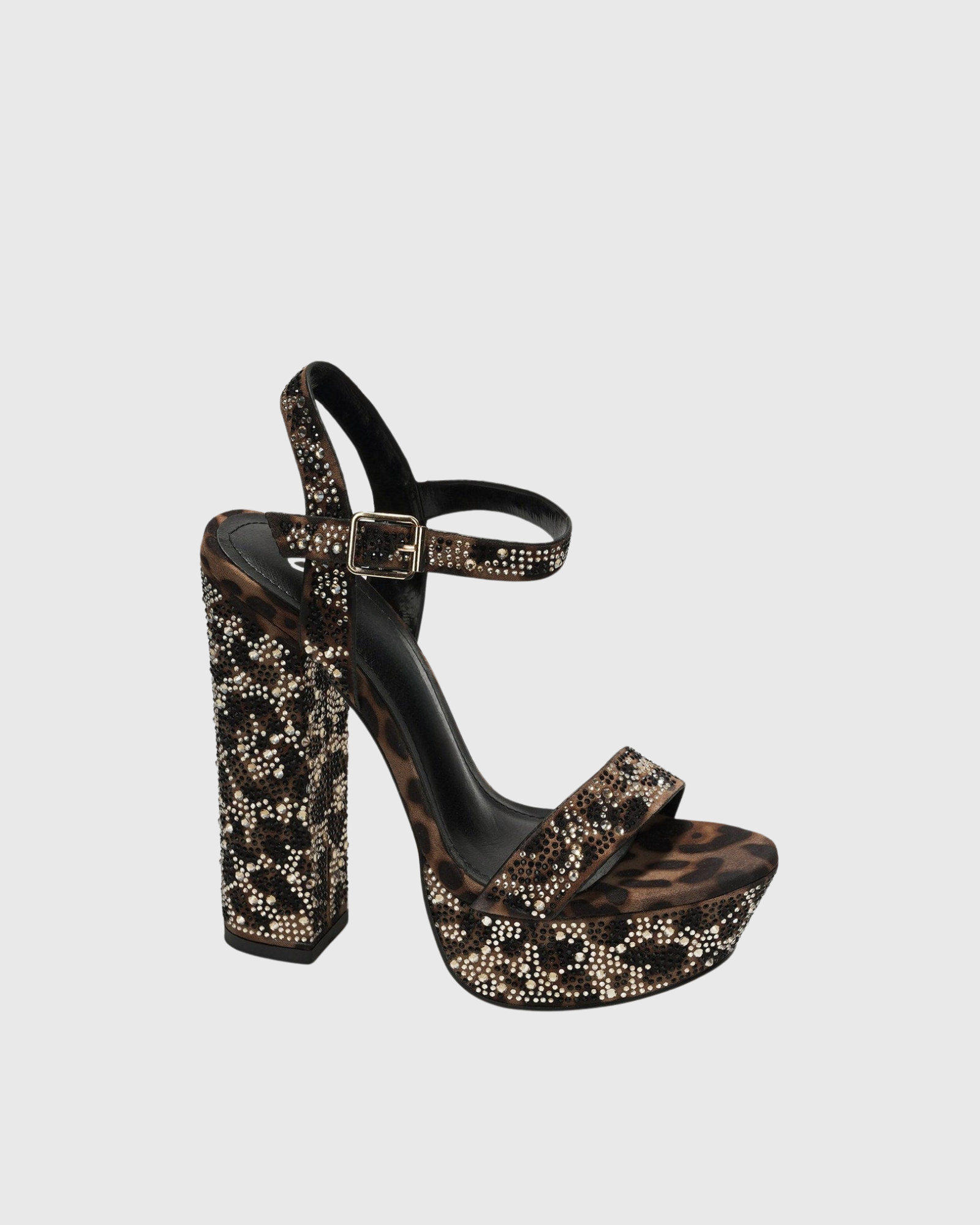 Noreva Rhinestone Leopard Print Platform Sandals