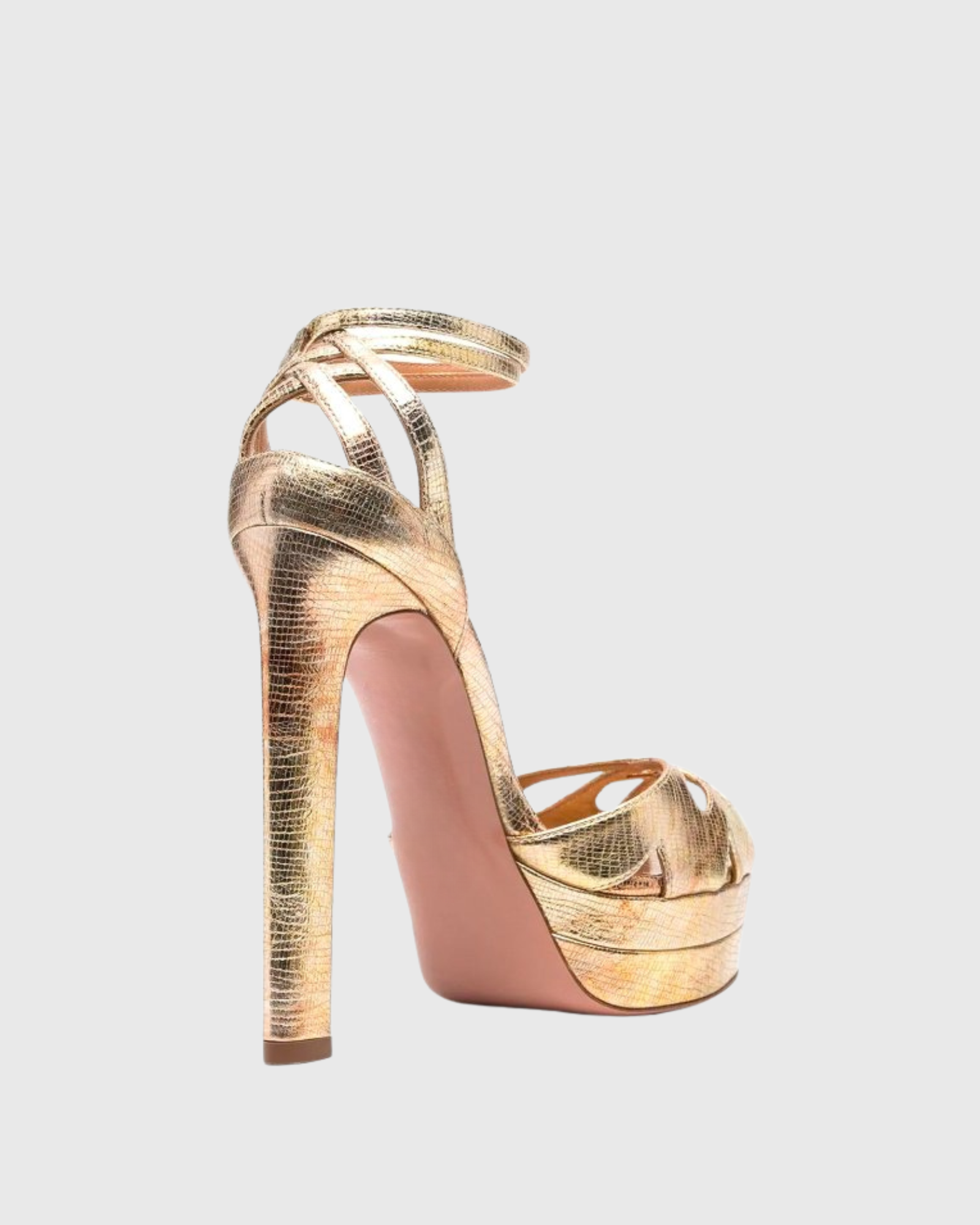 Lucienne Platform Strap Stiletto Sandals In Gold 
