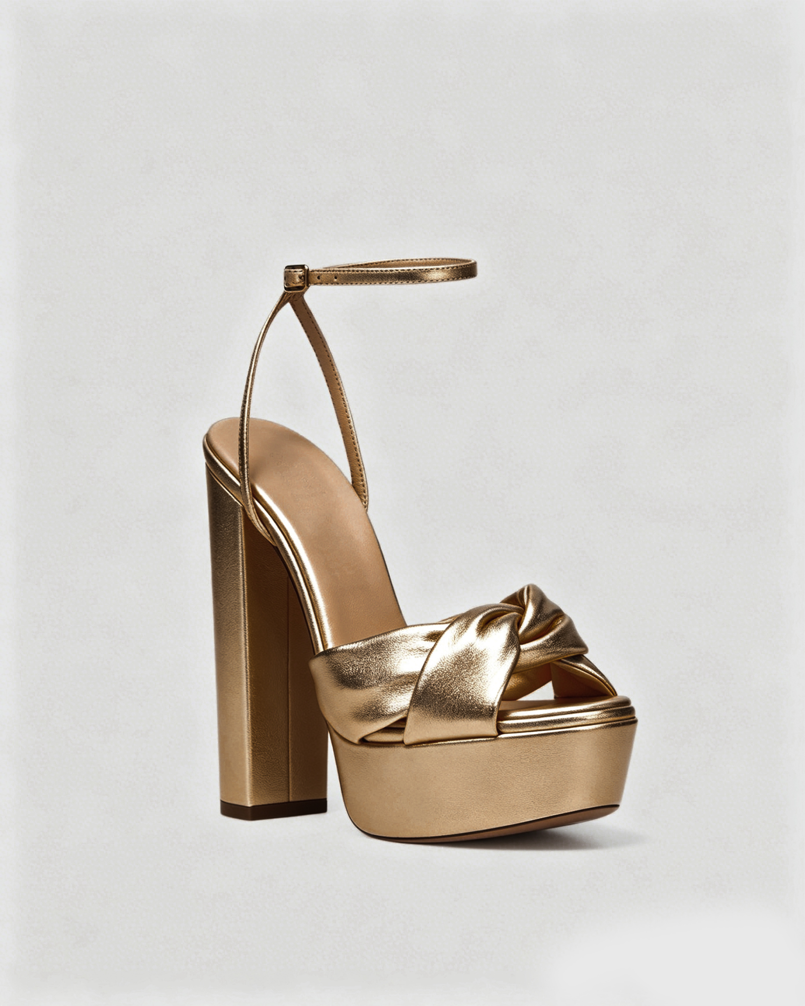 Satu Knot Platform Sandals In Beige