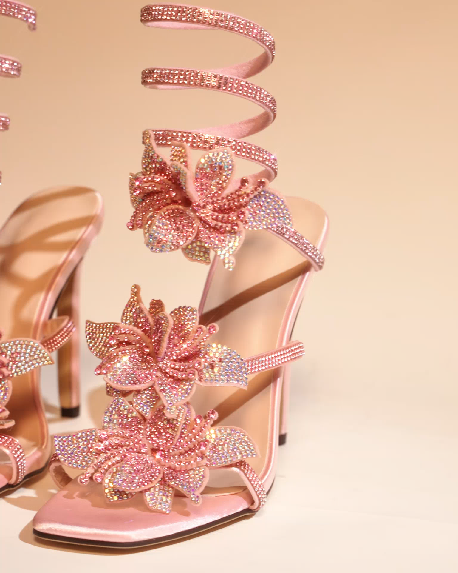 Ealar Flower Snake Sandals In Pink