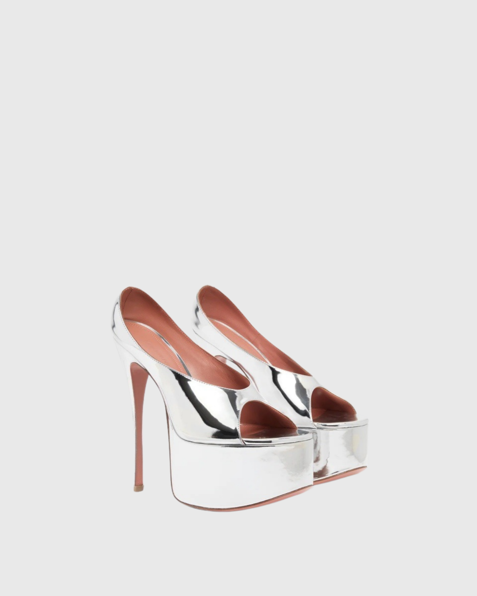 Leyla Metallic Platform Heels In Sliver