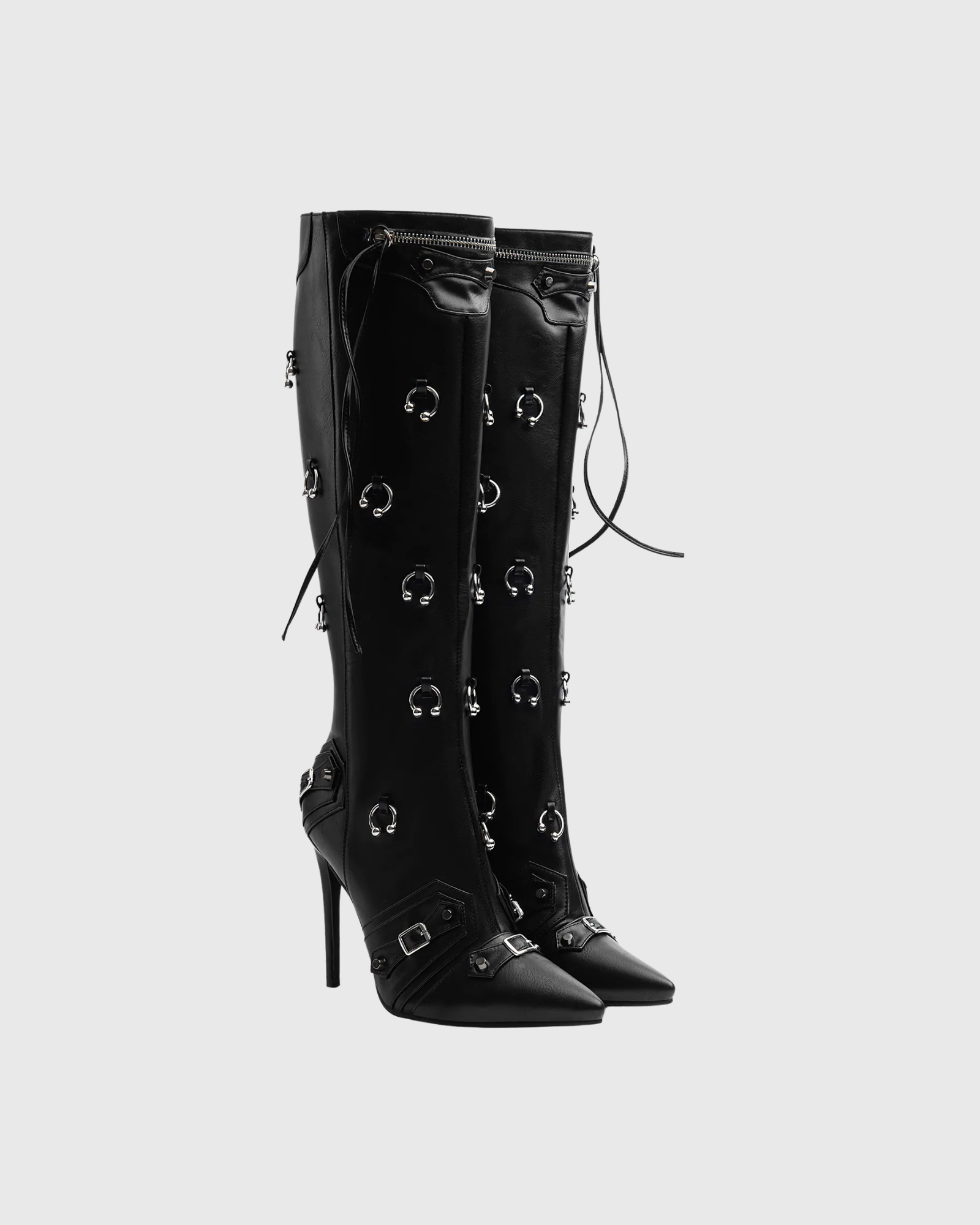 Liam Leather Knee High Boots In Black