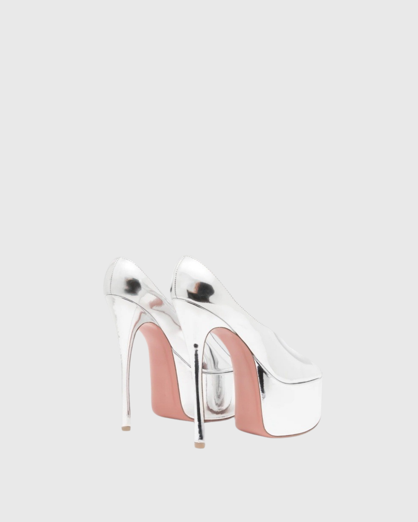 Leyla Metallic Platform Heels In Sliver