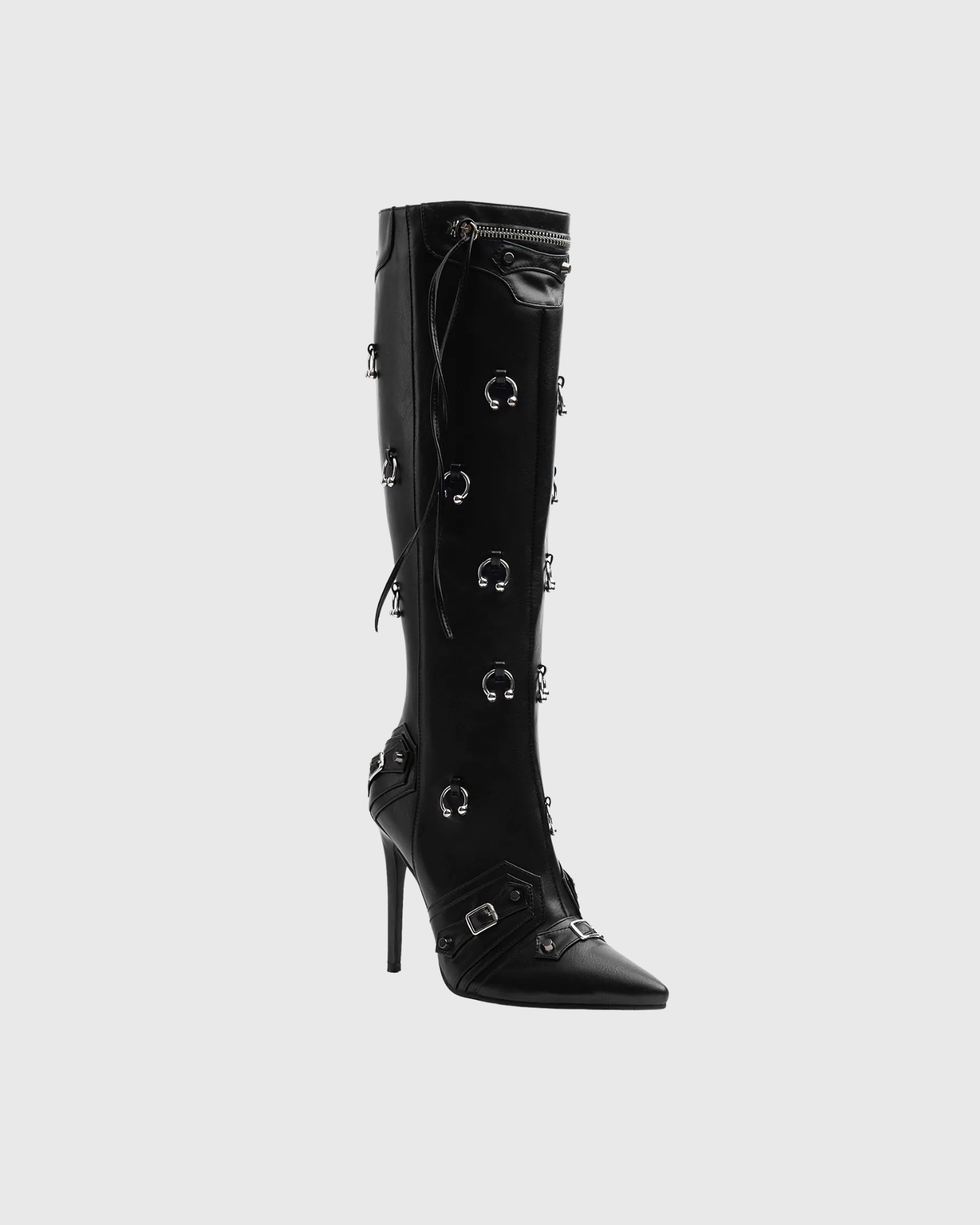 Liam Leather Knee High Boots In Black