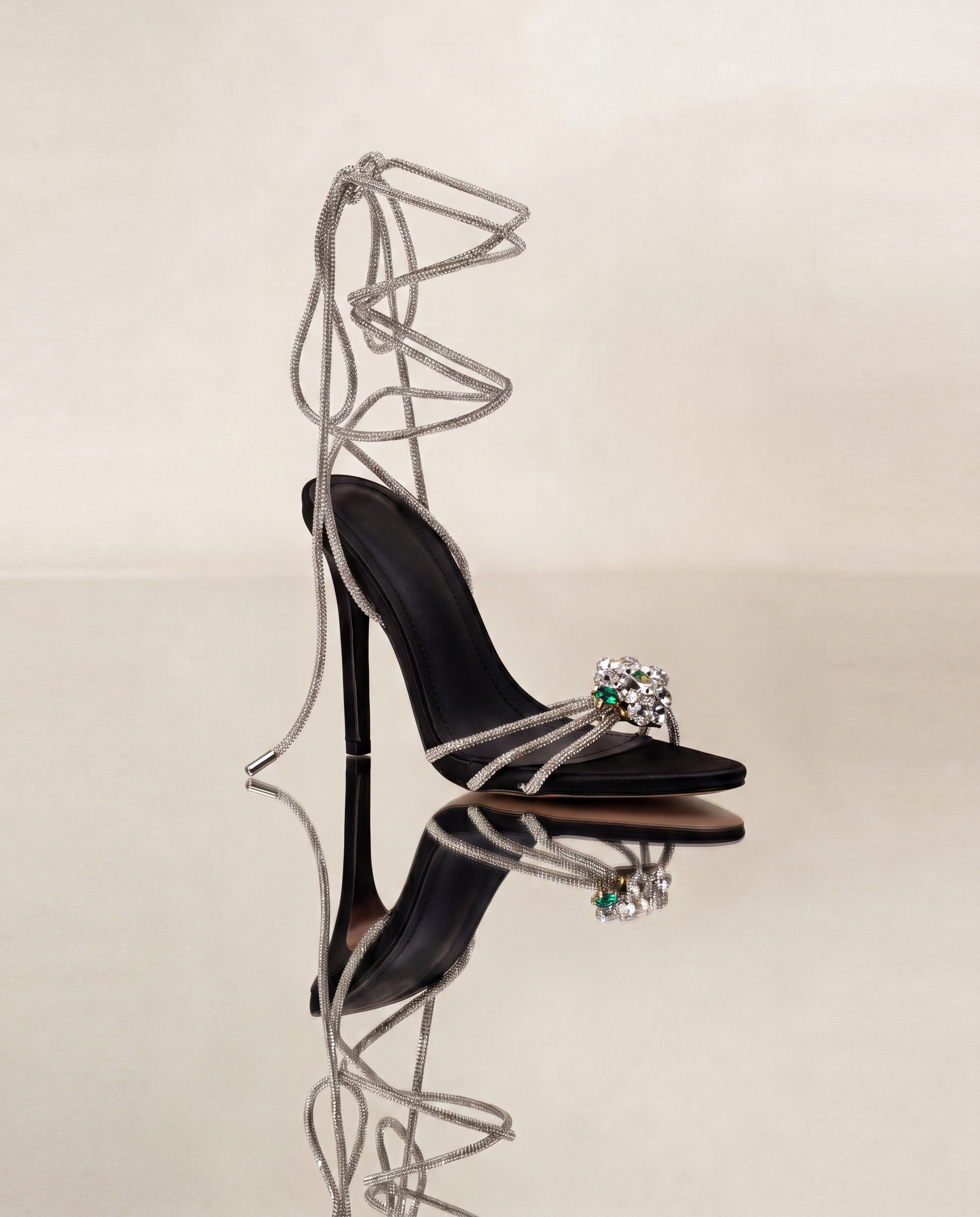 Kyla Sparkle Lace Up Sandals