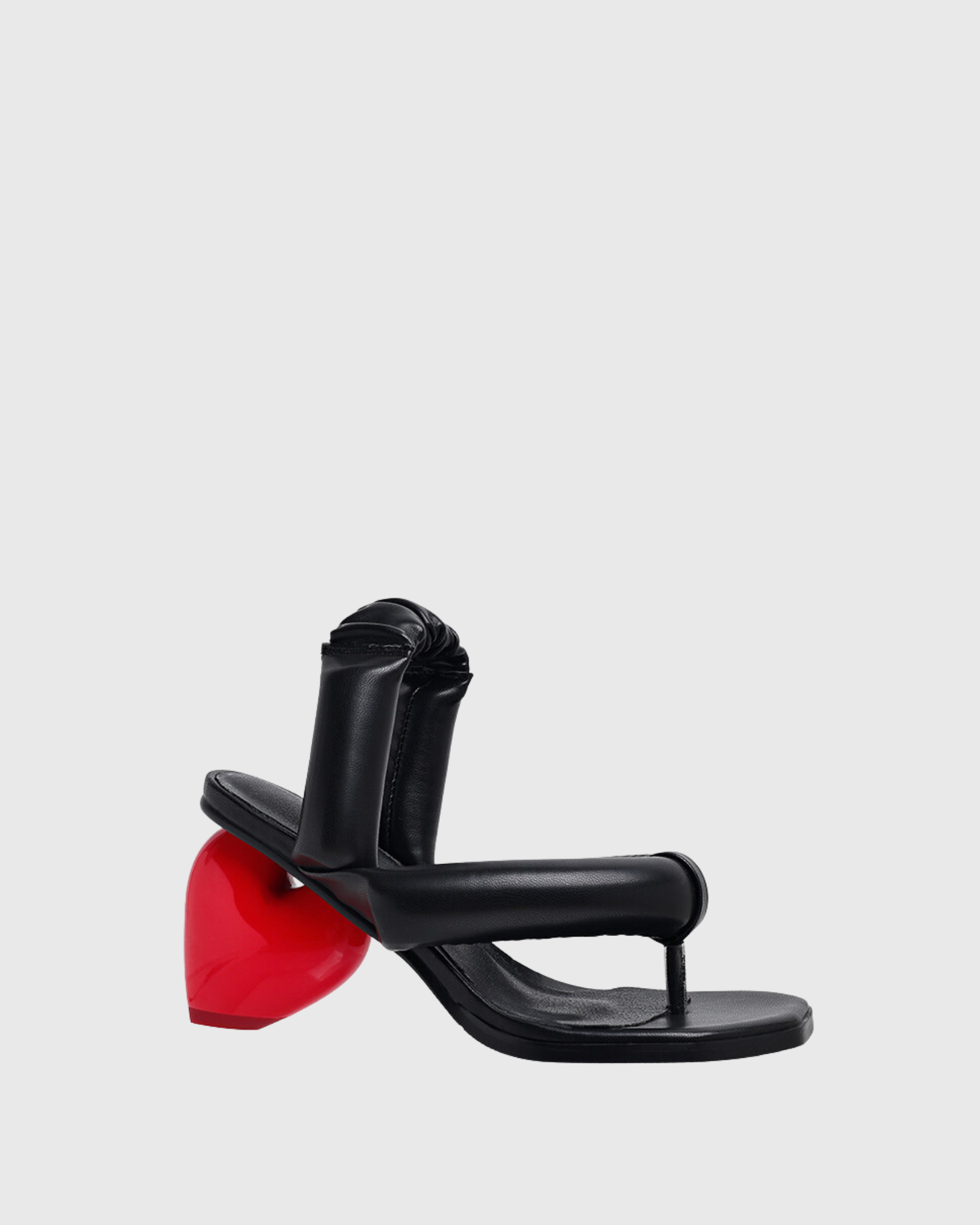 Alessia Slingback Heart Thong Sandals In Black