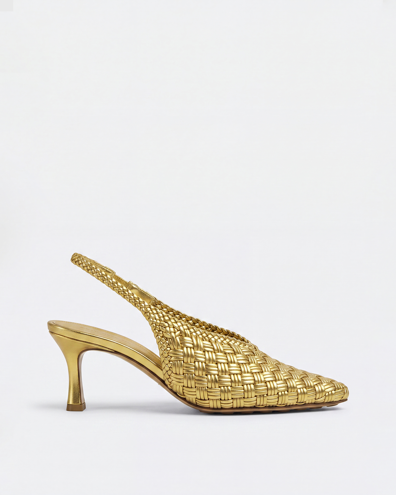 Loida Woven Slingback Pumps In Gold
