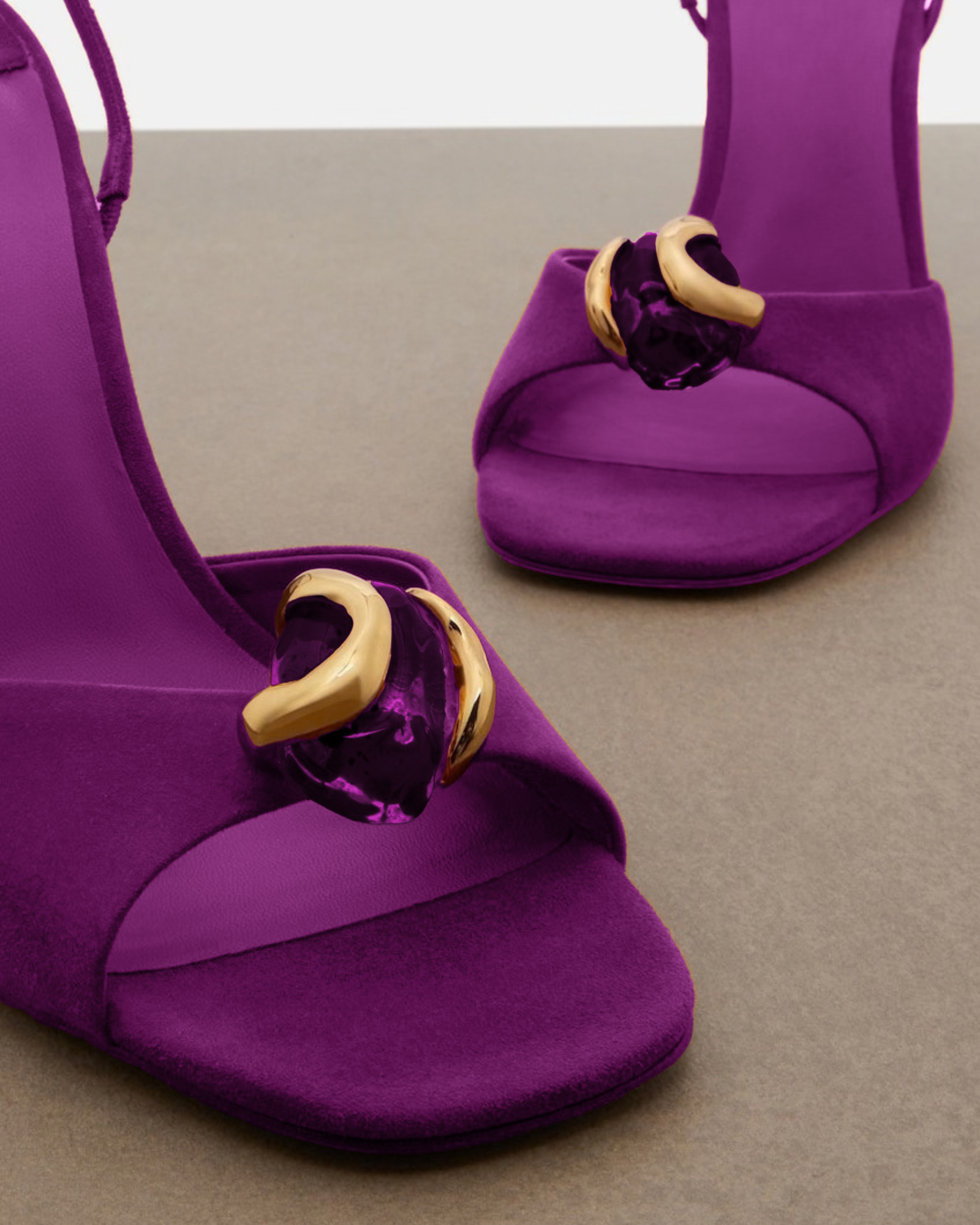 Emma Crystal Slingback Sandals In Fuchsia