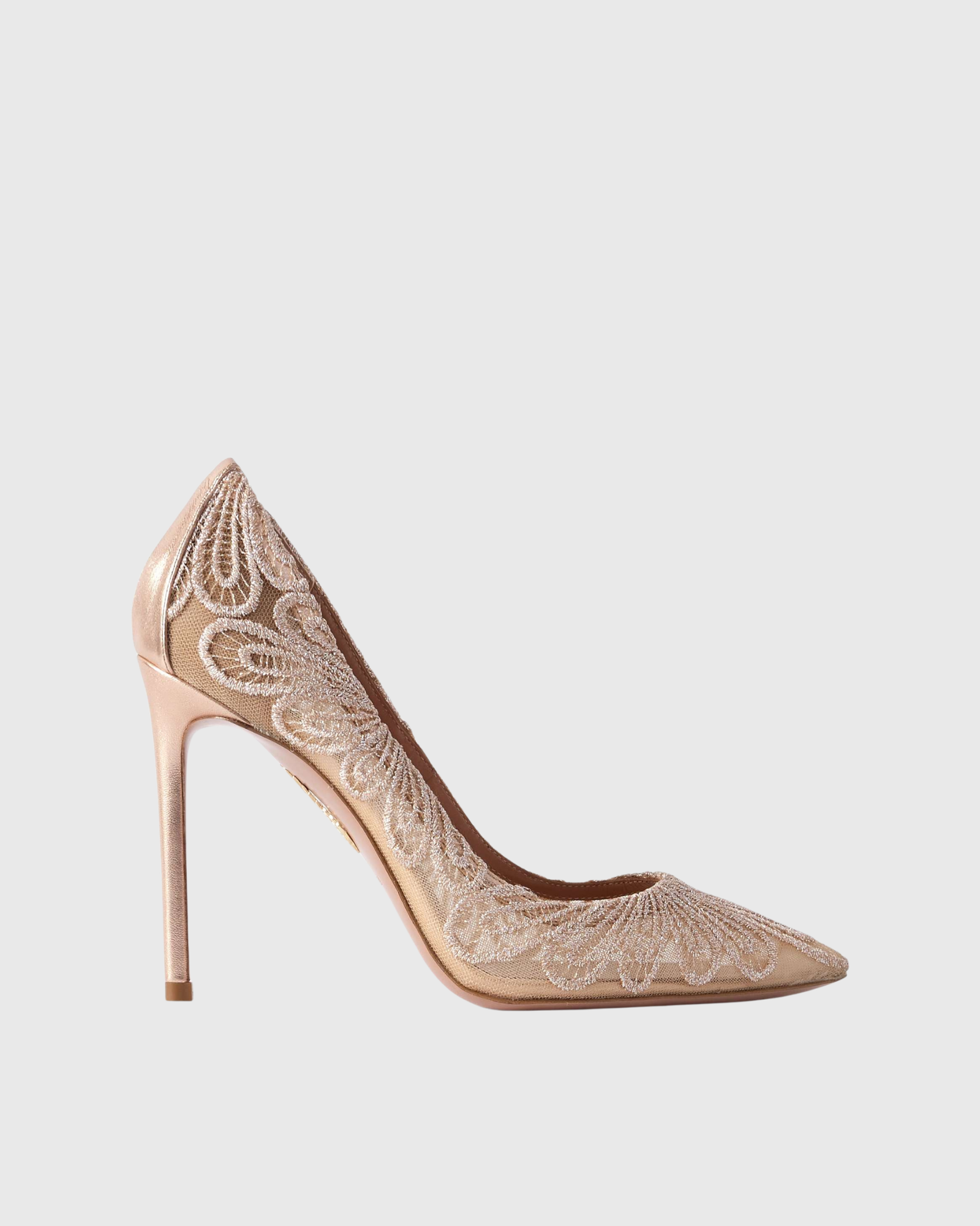 Mared Floral Lace Pumps In Nude
