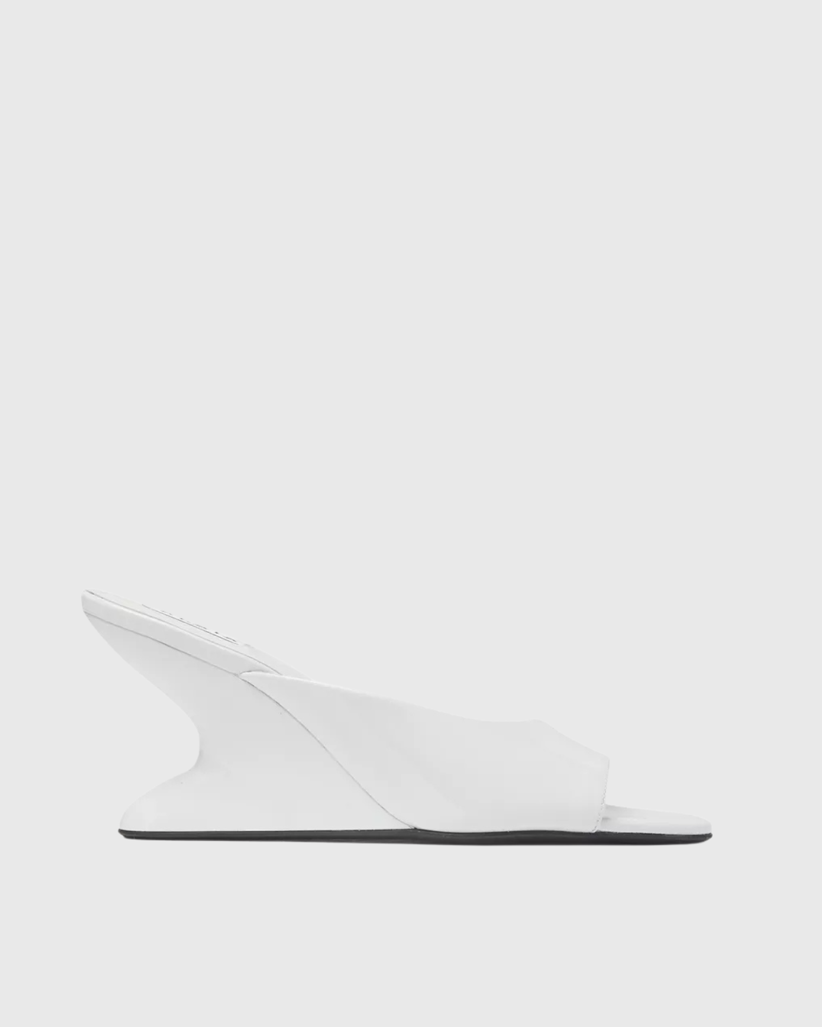 Adalgund Patent Leather Open Toe Mules In White