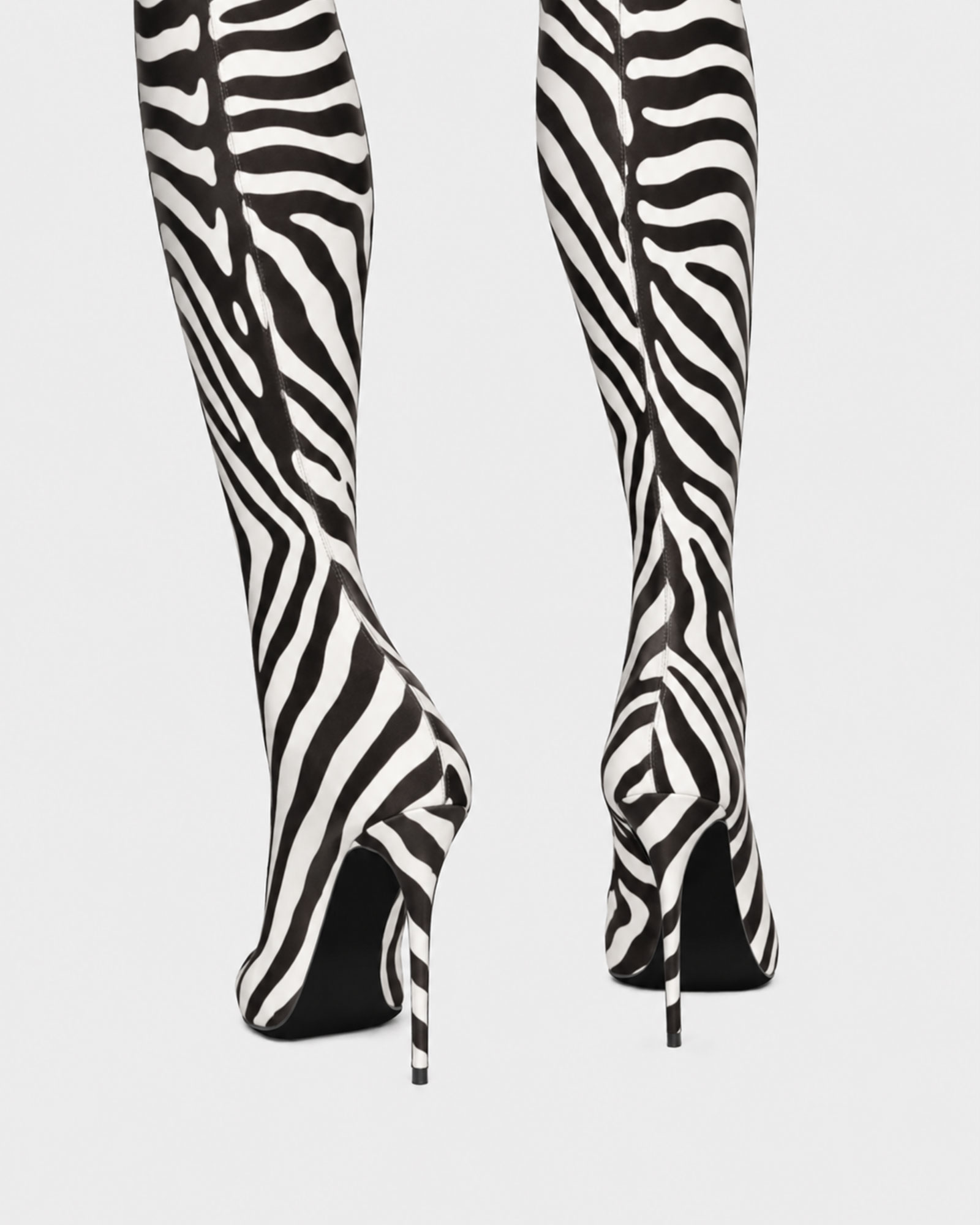 Claretta Zebra Print Over The Knee Boots