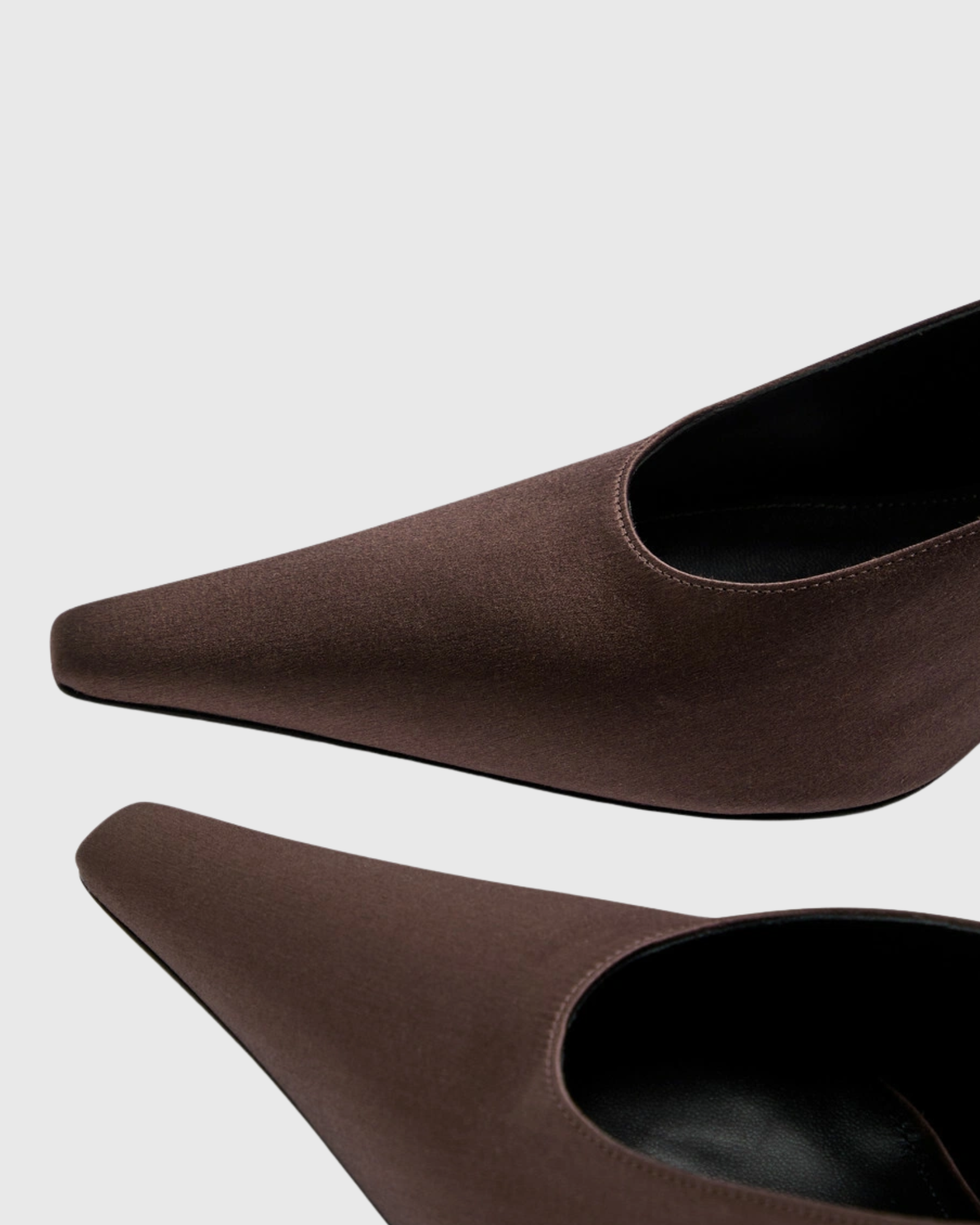 Naima Satin Peep Toe Pumps In Brown