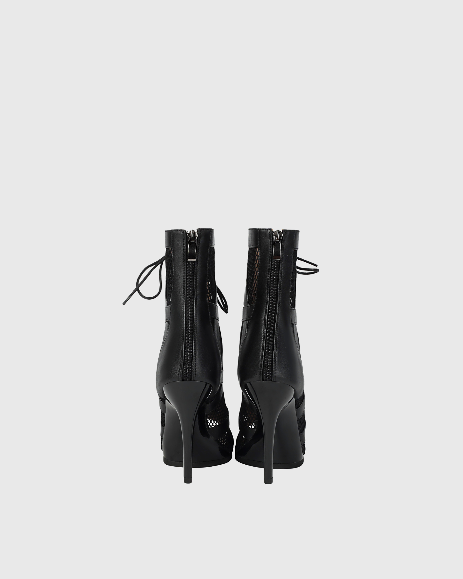 Emilia Mesh Lace Up Open Toe Dance Boots