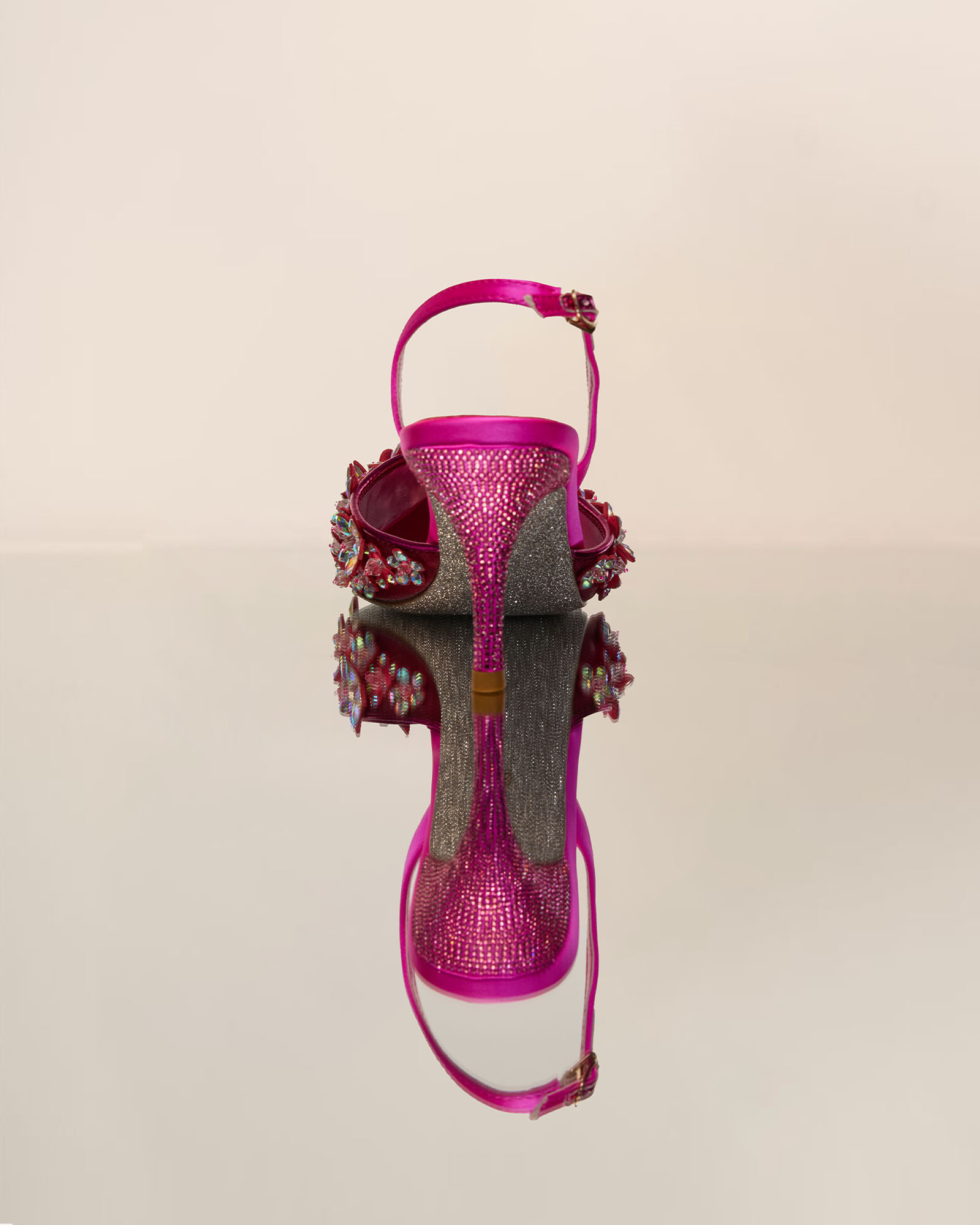 Joss Rhinestone Flower Pumps In Hot Pink