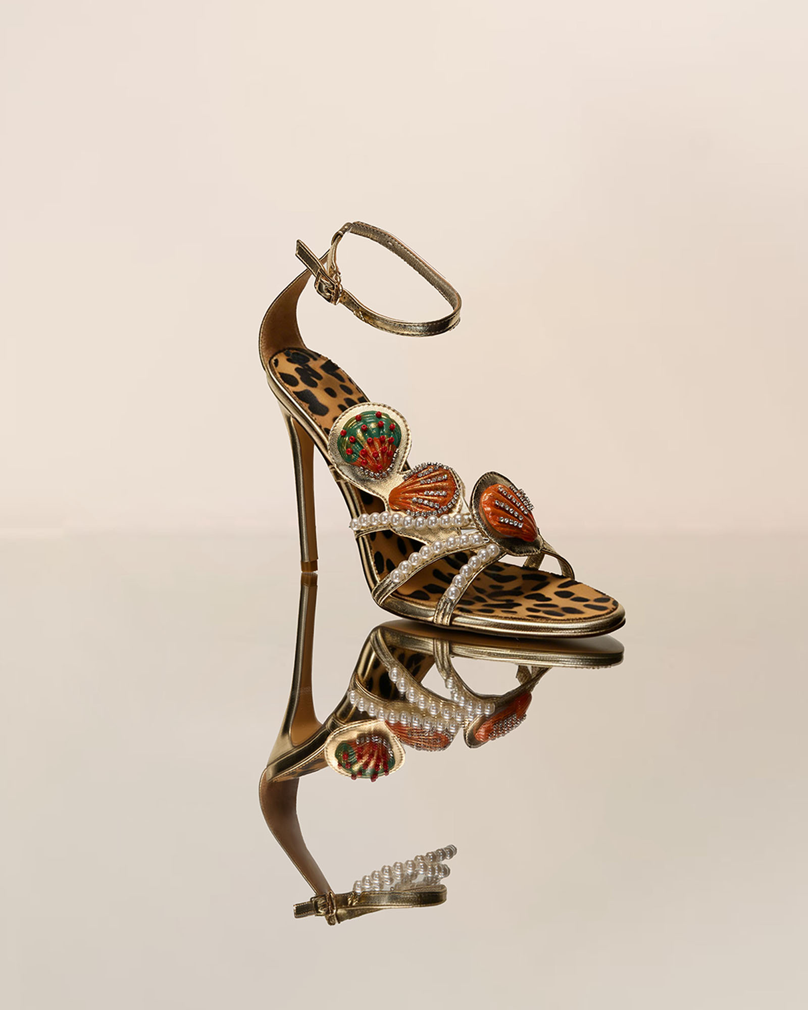 Joslyn Vintage Shell Pearl Leopard Sandals