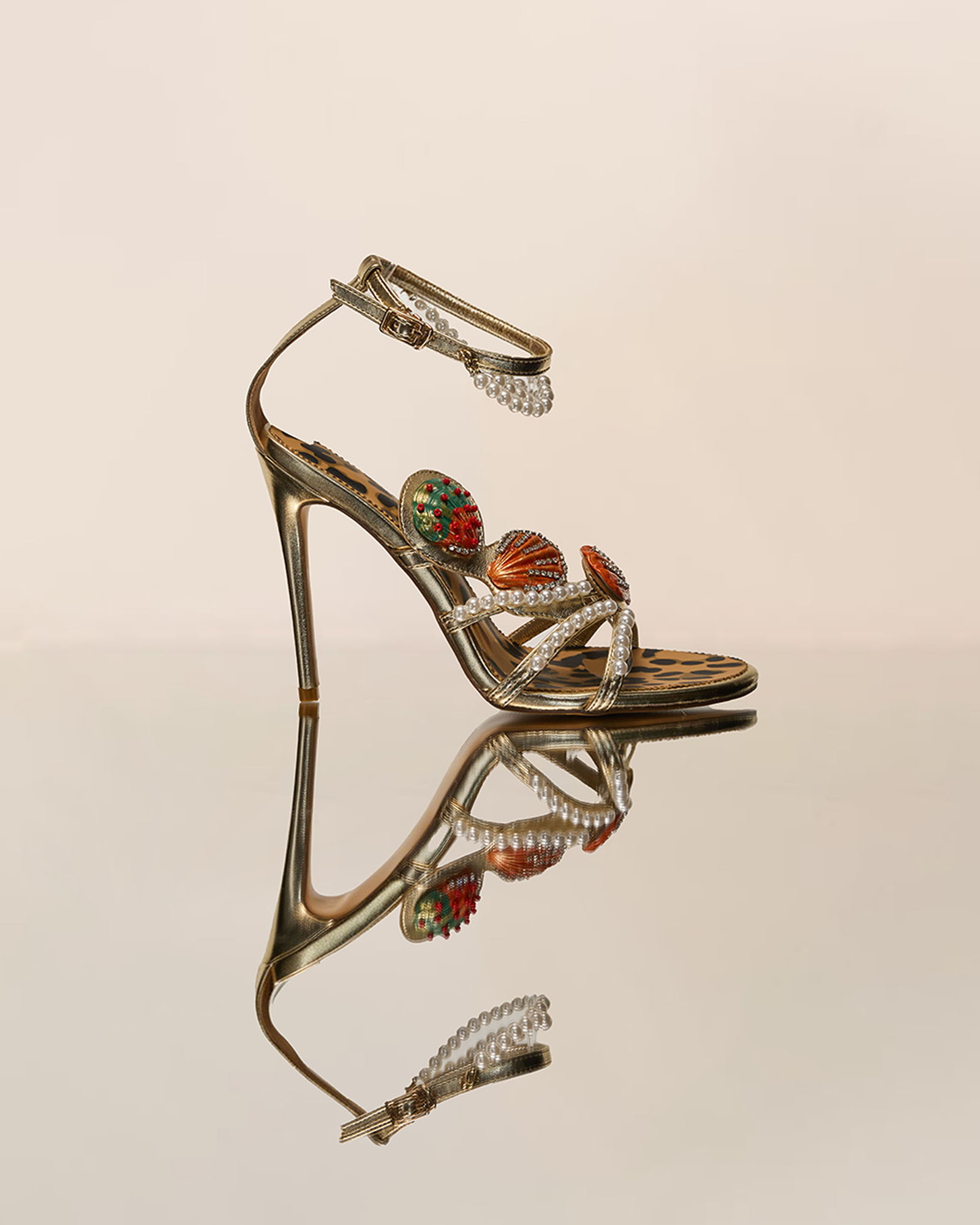 Joslyn Vintage Shell Pearl Leopard Sandals