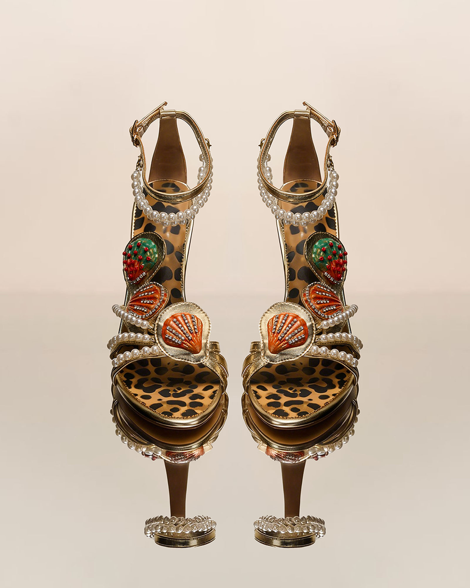 Joslyn Vintage Shell Pearl Leopard Sandals