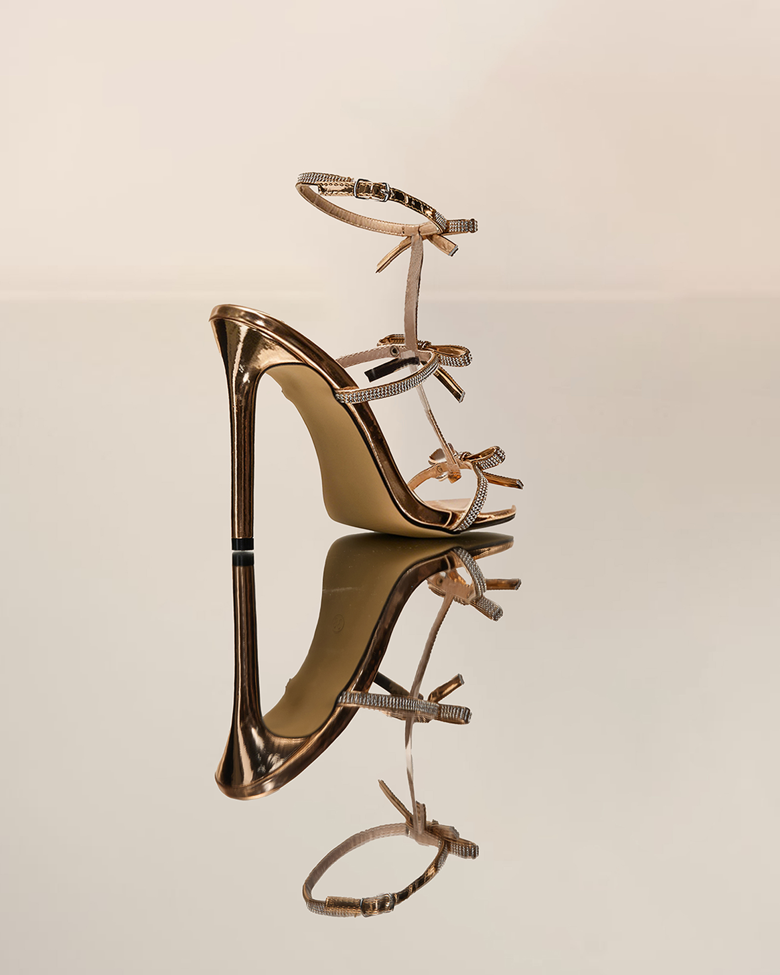 Ilaria Rhinestone Bow Strap Sandals
