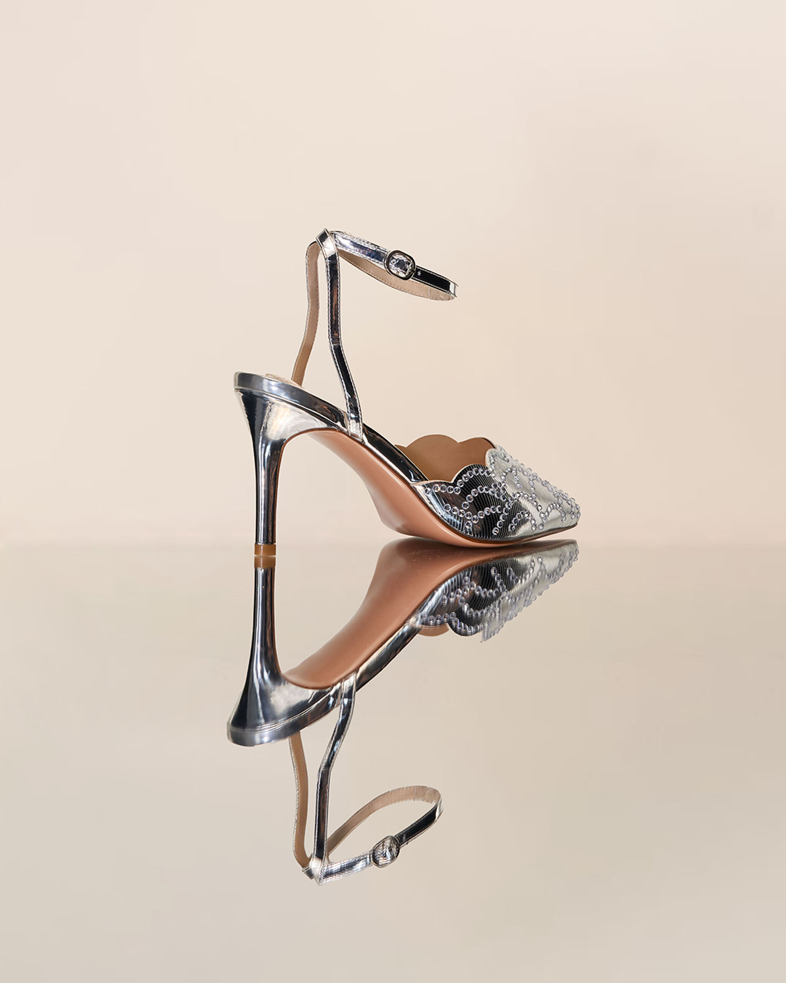 Josipa Rhinestone Mirror Metallic Pumps