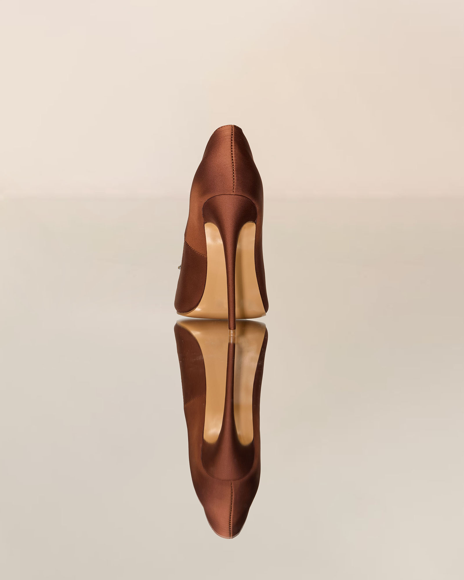 Fedora Crystal Bow Pumps In Mocha