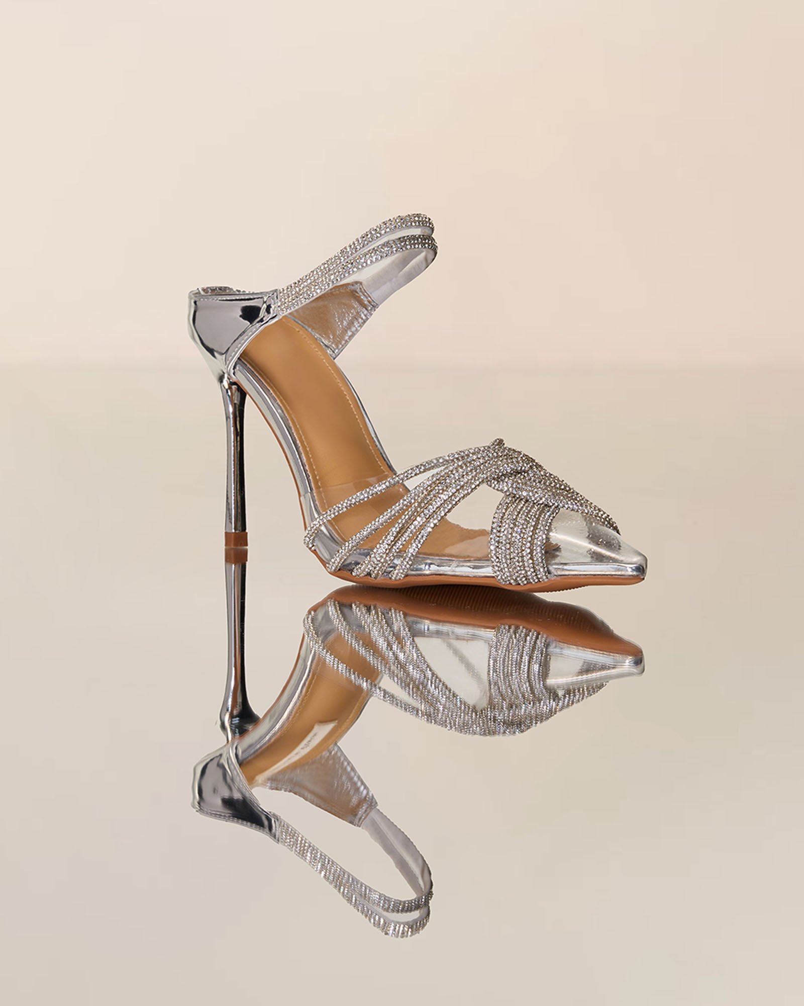 Italia Rhinestone Woven PVC Mules