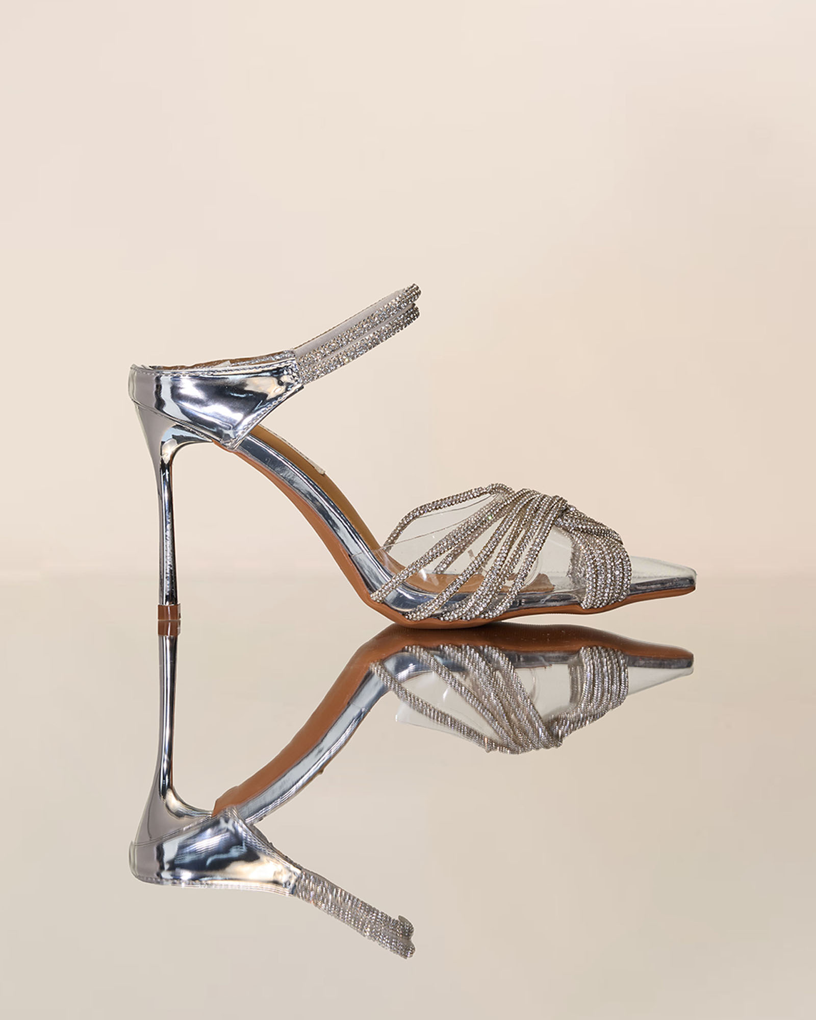 Italia Rhinestone Woven PVC Mules