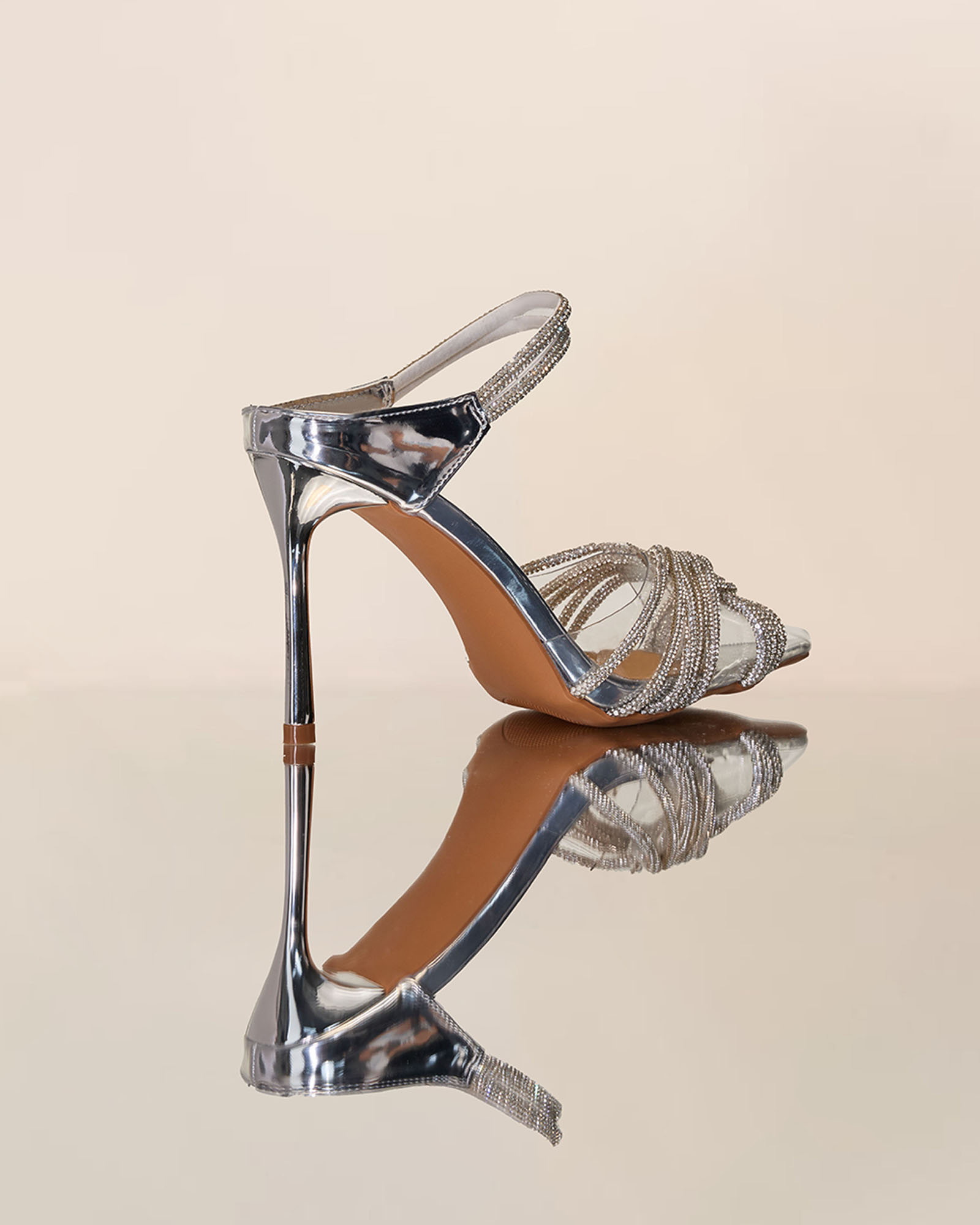 Italia Rhinestone Woven PVC Mules