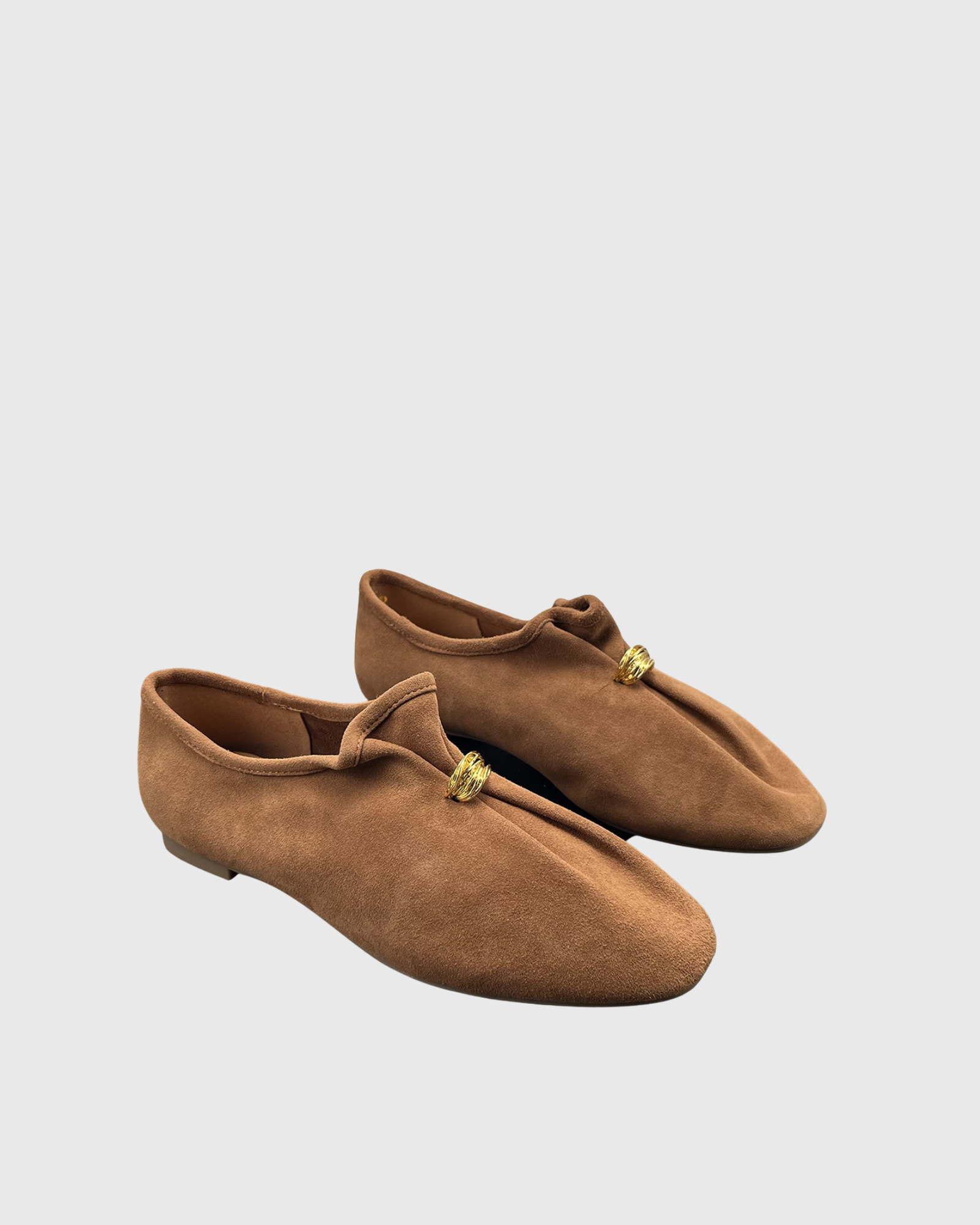 Noeva Suede Glove Flats In Khaki