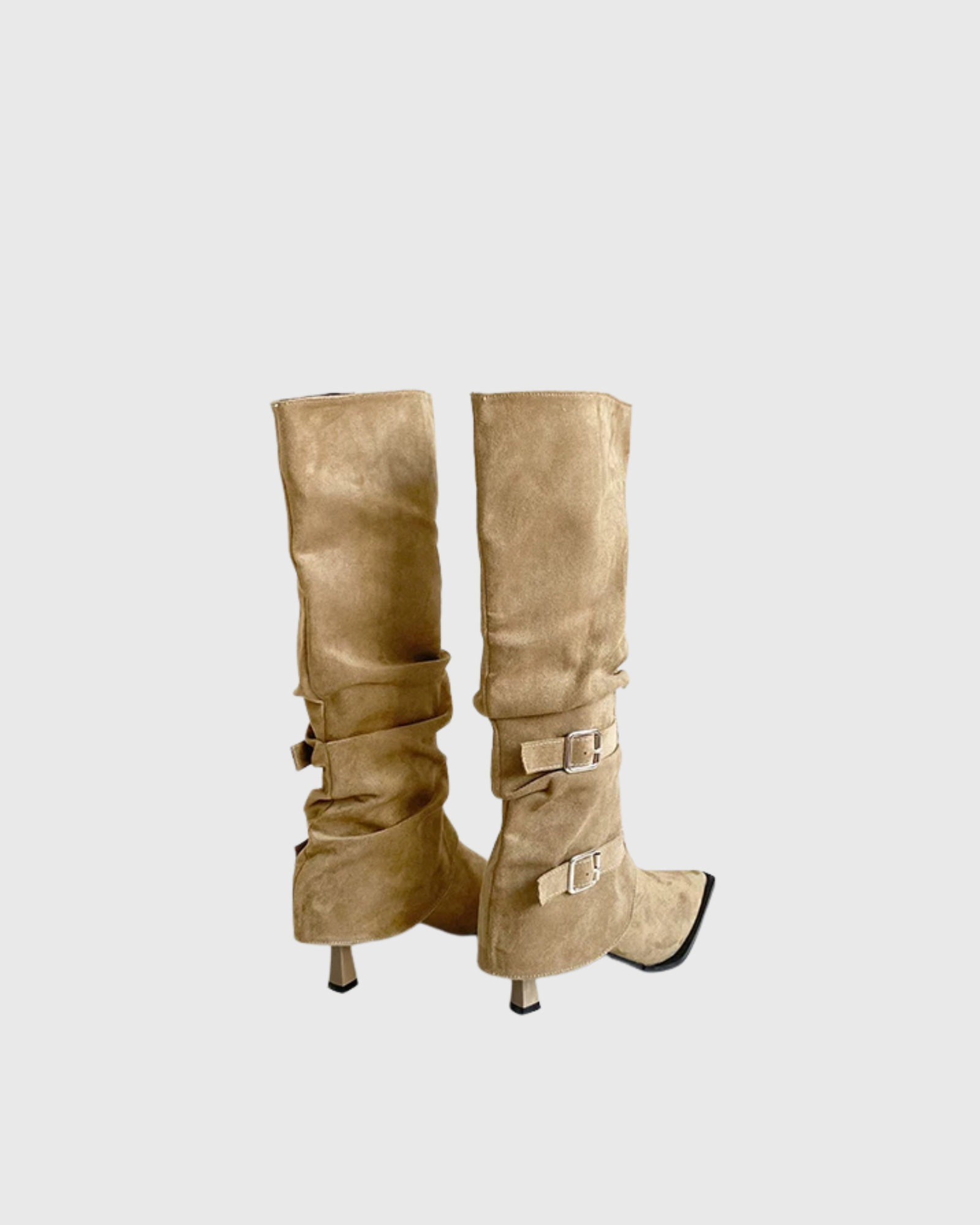 Elona Suede Detachable Boots In Camel