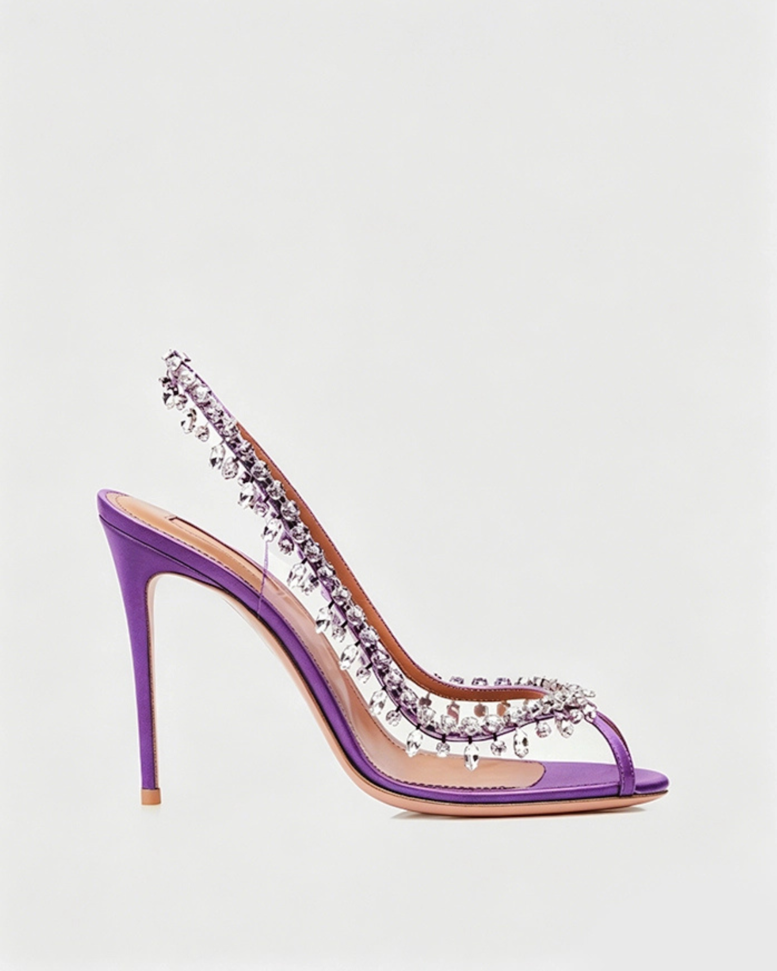 Ilary Diamond Slingback Sandals In lilac
