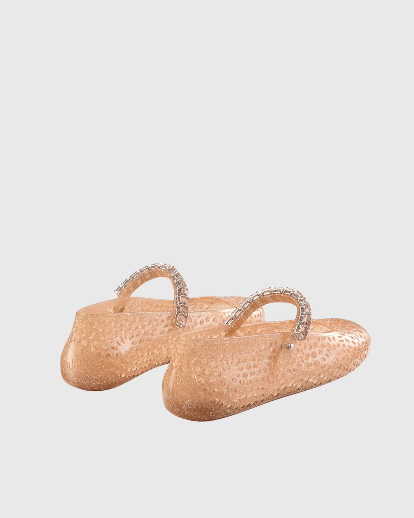 Zara Jelly PVC Cut Out  Flats In Gold