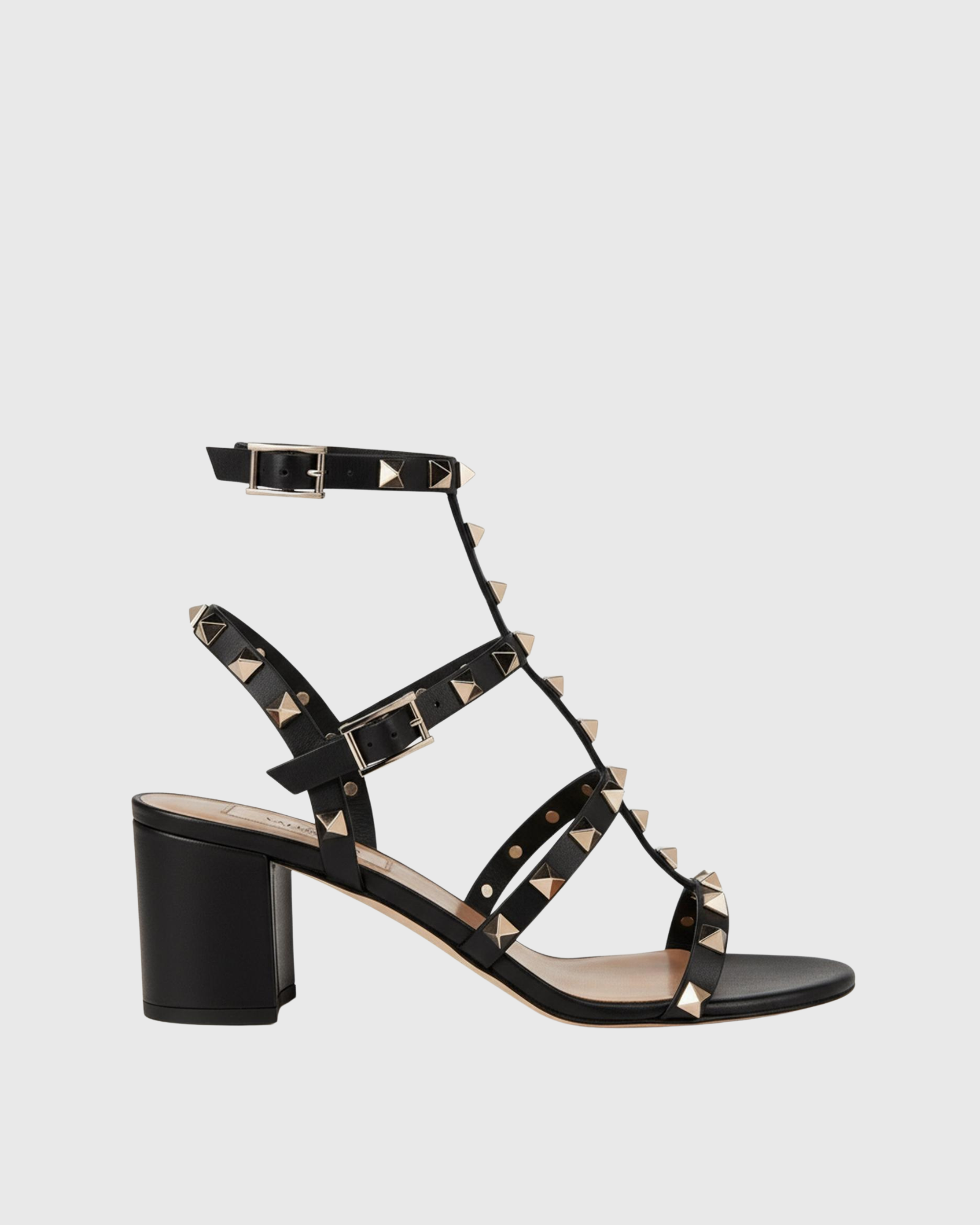 Joy Rivet Strappy Sandals In Balck