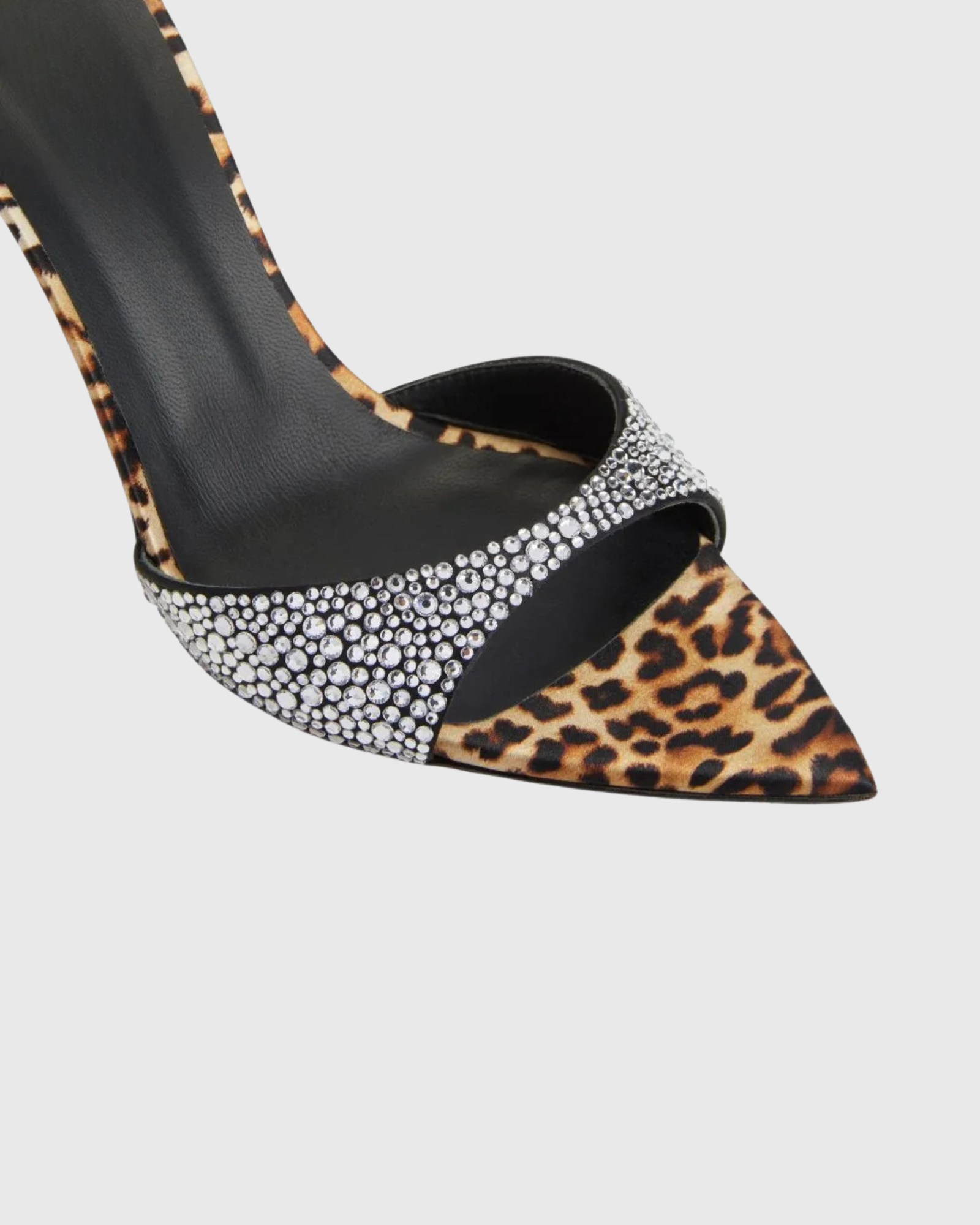 Amara Leopard Crystal Pointed Mules