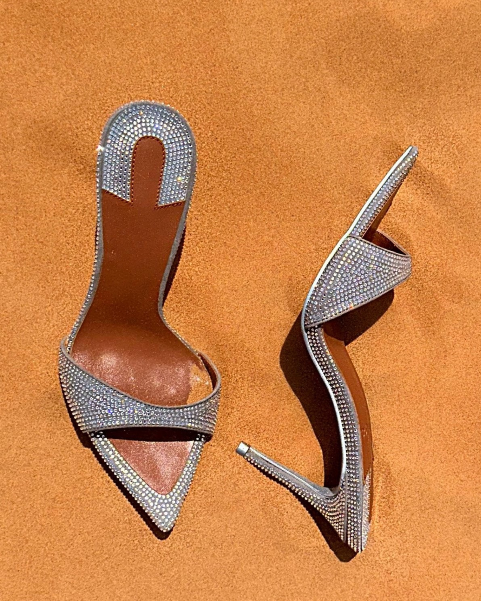 Rylee Rhinestone Embellisehd Mules In Sliver