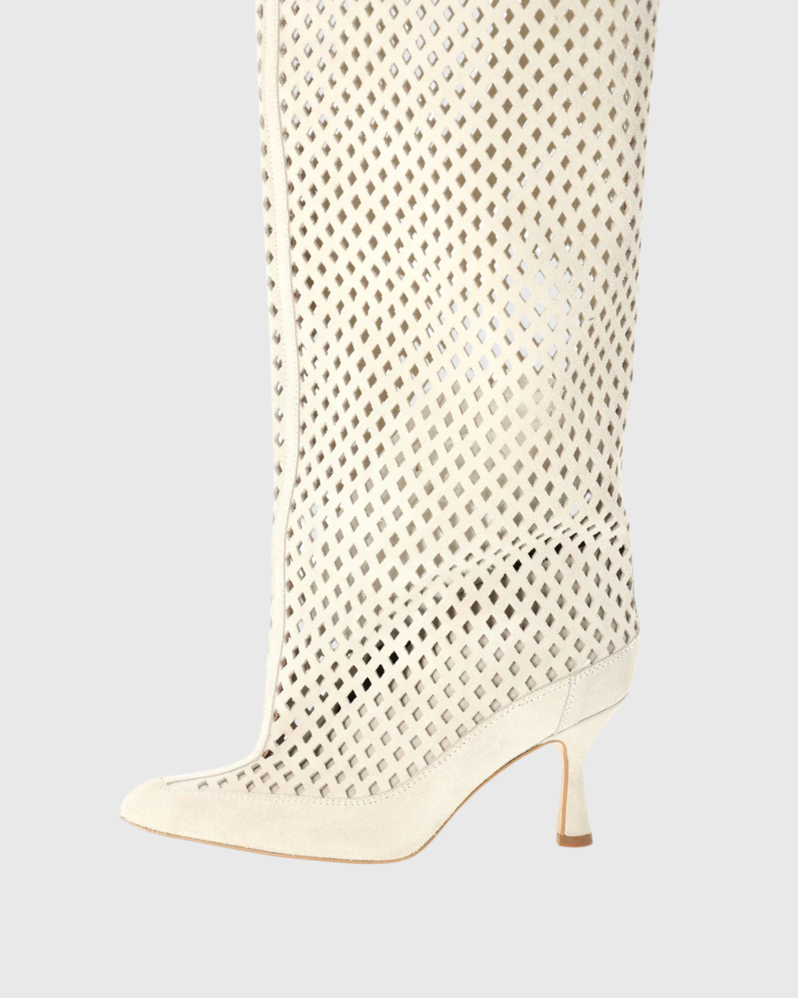 Lalla Cutout Knee High Boots In Nude